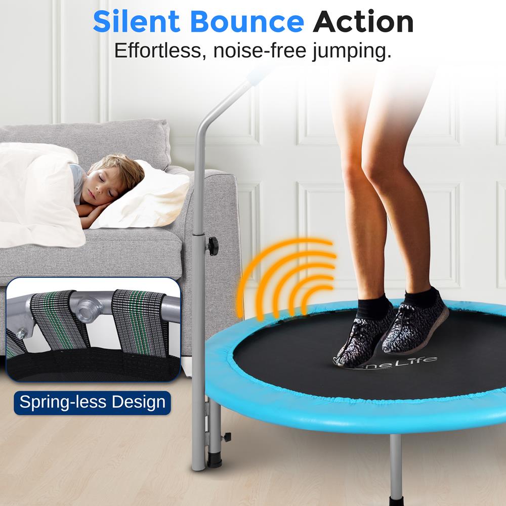 Best Rebounder Trampoline for Fitness & Exercise - Mini Trampoline for Home Workouts, Jumping Fun for Kids & Adults - Perfect for Indoor Cardio, Weight Loss & Family Fitness Activities