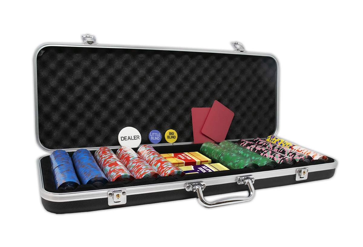 Premium DA VINCI Unicorn 500-Piece Casino Poker Chip Set - 9g Weighted Clay Chips, Black ABS Case, 2 Plastic Card Decks, Dealer Buttons & Cut Cards - Perfect for Home Poker Games, Casino Nights & Poker Tournaments
