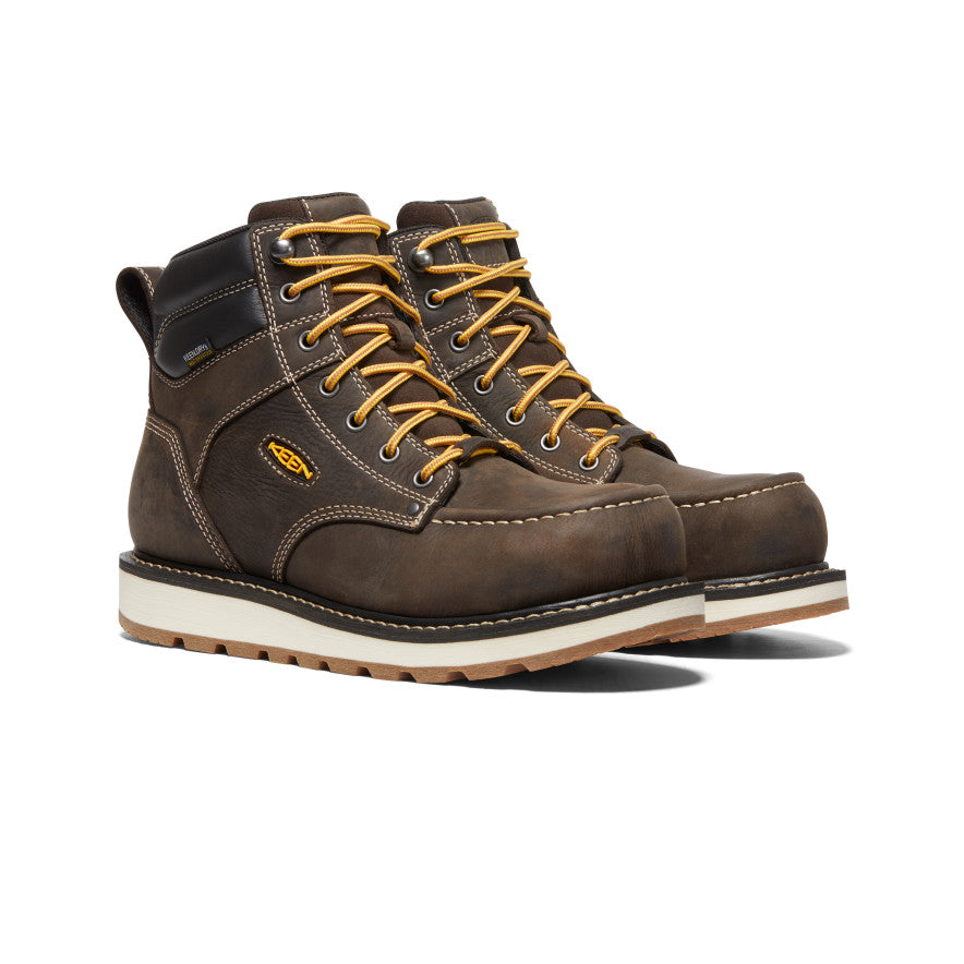 Men's Cincinnati 6 Waterproof Work Boots with Carbon Toe - Dark Chocolate/Sandshell - Durable Safety Boots for Construction, Hiking & Outdoor Work