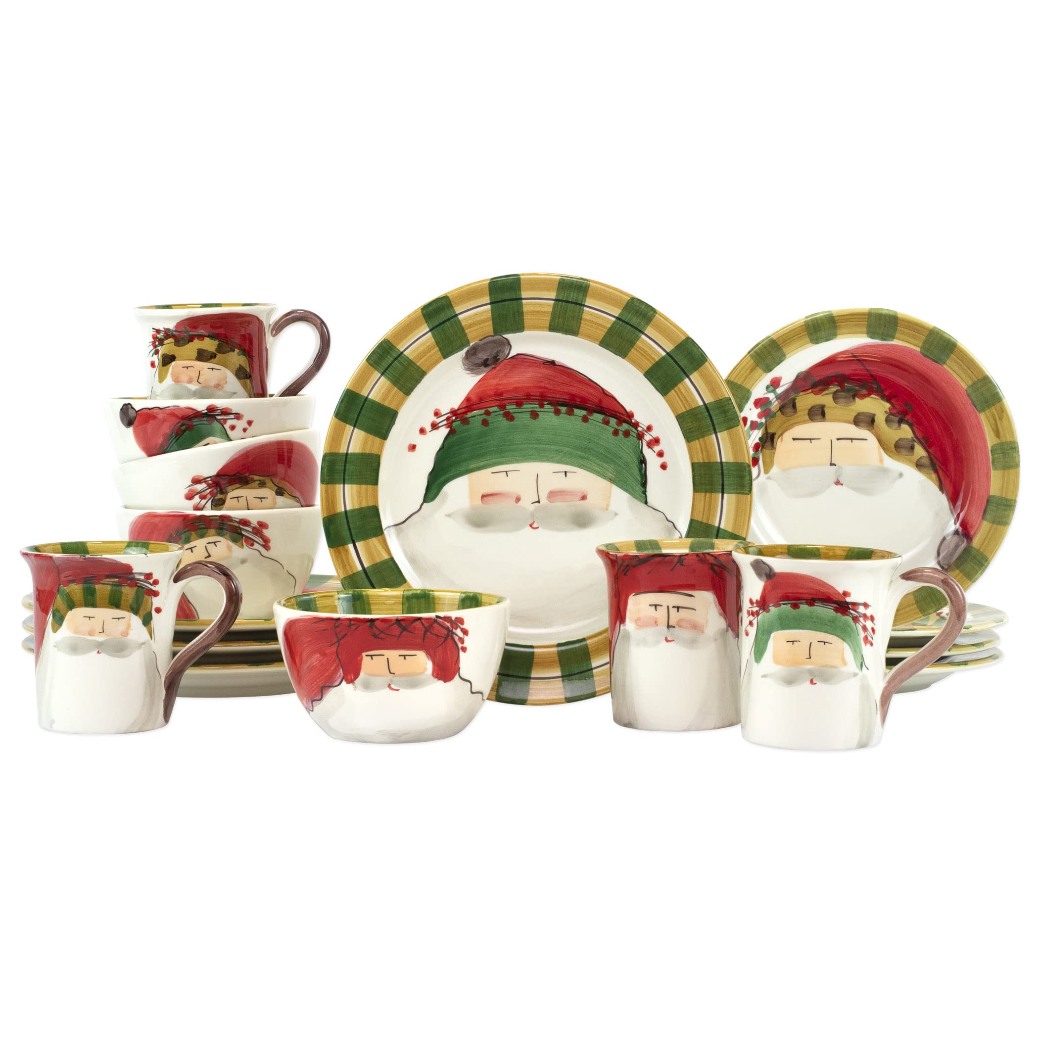 Vietri Old St. Nick Assorted Round Salad Plates 8.5