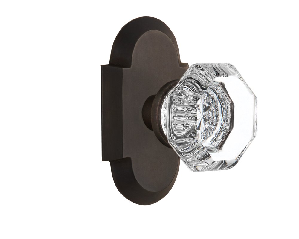 Nostalgic Warehouse Cottage Plate with Waldorf Knob - Single Dummy Door Handle in Oil-Rubbed Bronze Finish | Perfect for Farmhouse, Vintage & Cottage Style Home Decor