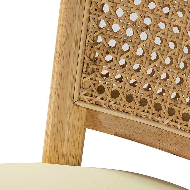 Blanca Cane Task Vanity Table Chair - Elegant White Accent Chair for Dressing Room, Bedroom, or Makeup Station - Perfect for Vanity, Desk, or Lounge Area