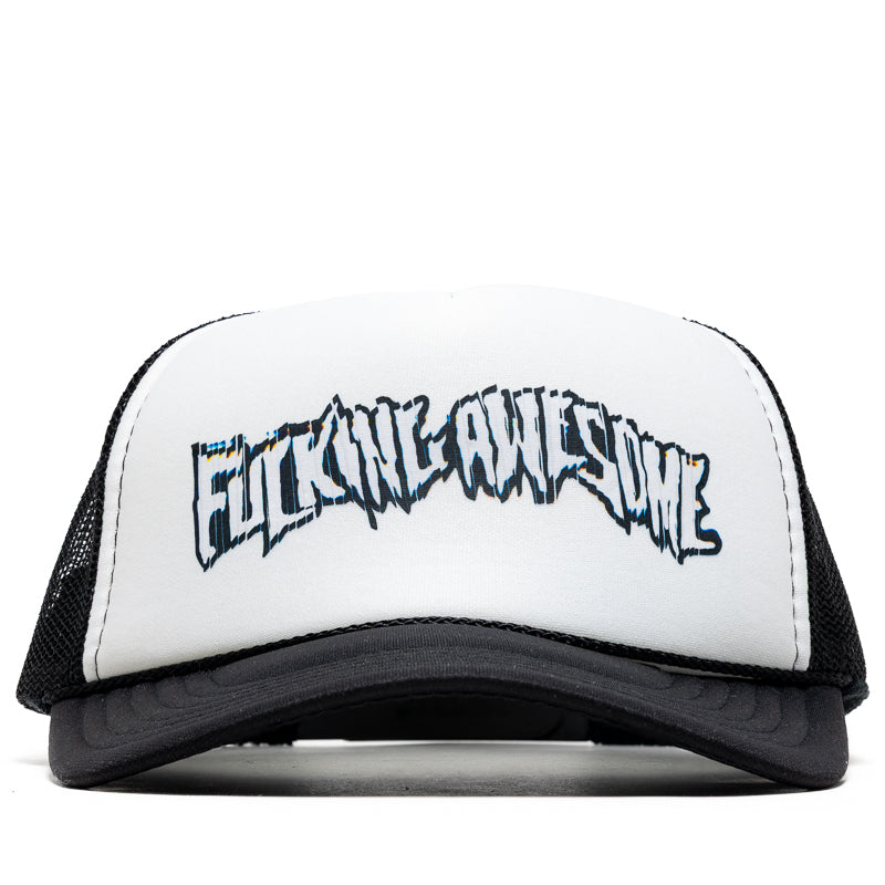 Fucking Awesome Scanner Warp Stamp Trucker Hat - Black | Vintage Style Trucker Cap for Men & Women | Perfect for Outdoor Activities, Concerts, and Casual Wear