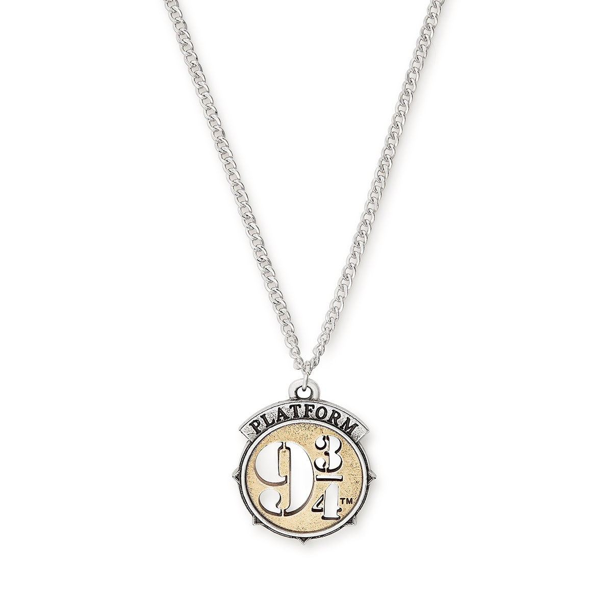 Harry Potter™ Platform 9 3/4 Charm Necklace - Two Tone Gold & Silver Pendant - Perfect for Cosplay, Gift Giving & Wizarding World Fans