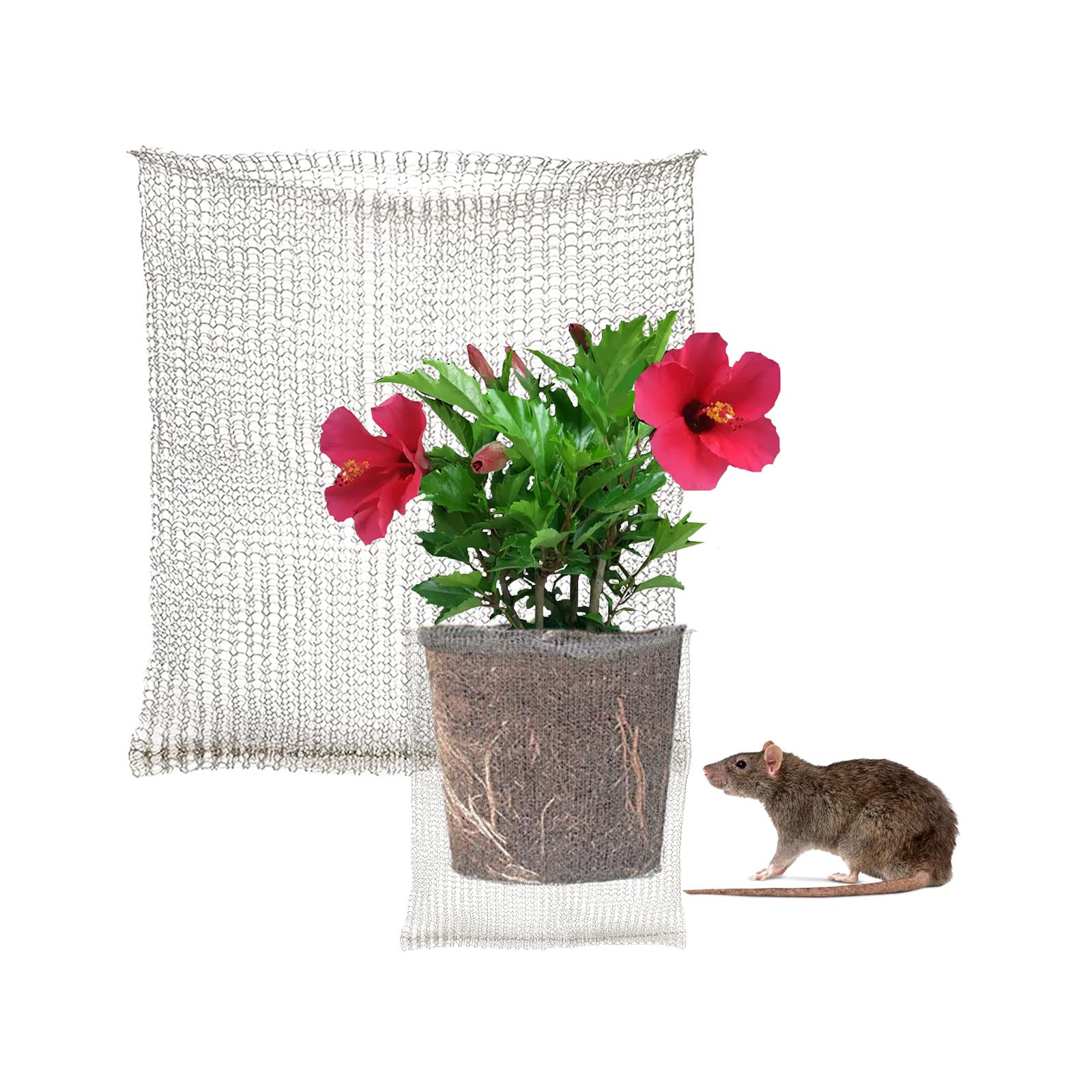 4 Pack Stainless Steel Root Protection Net Bags - Gopher & Vole Wire Mesh Baskets for Garden Plants & Flowers - Durable Plant Root Guard for Outdoor Gardening & Landscaping