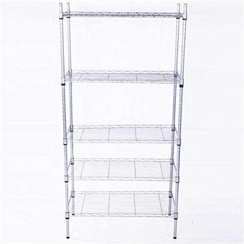 5-Tier Adjustable Steel Wire Shelving Unit - Heavy Duty Metal Storage Rack with 5 Shelves for Garage, Kitchen, Office & Living Room | Perfect for Organizing Tools, Pantry Items, Books & Home Supplies