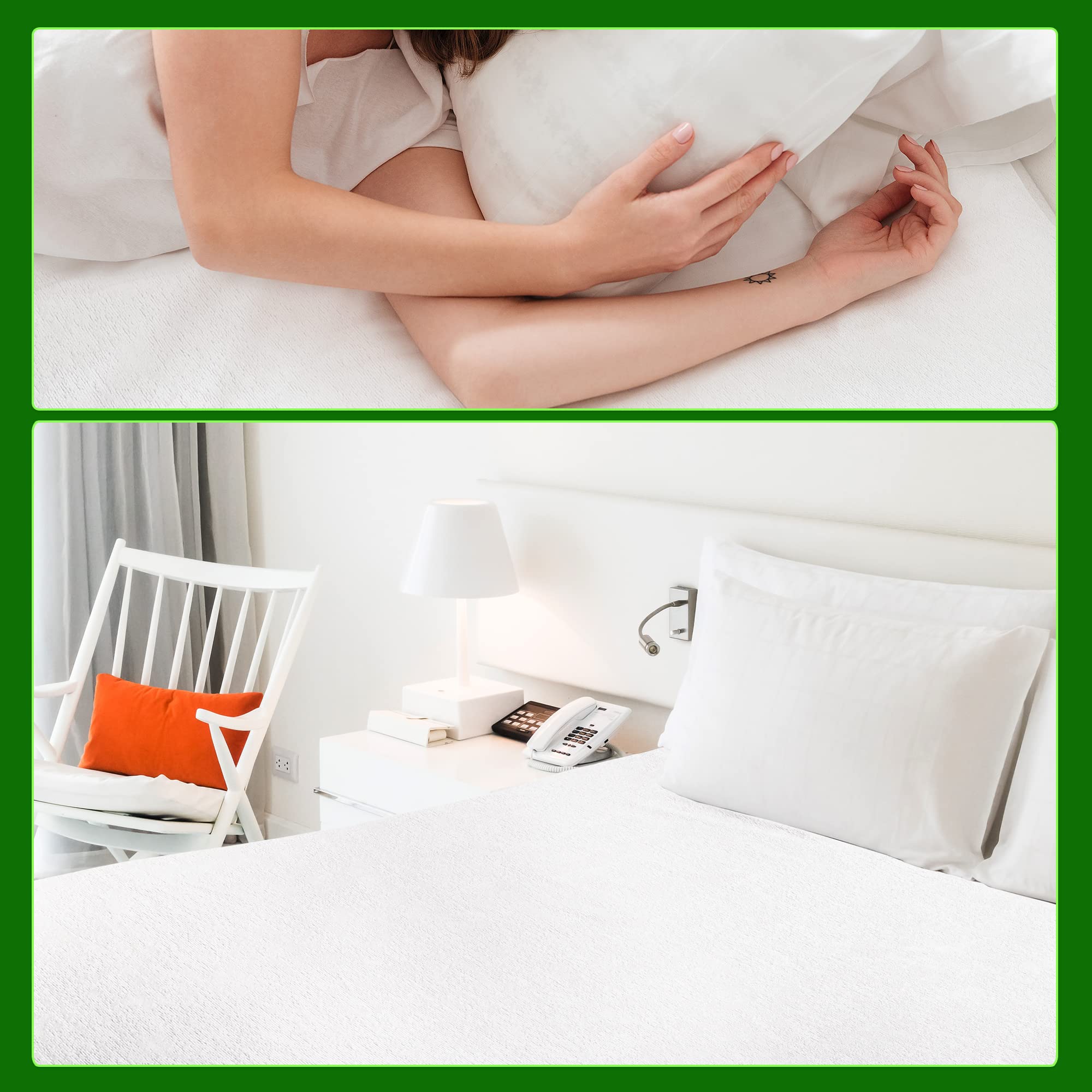 Premium Waterproof Mattress Protector - 100% Cotton Terry Towel with Aloe Vera Treatment | Hypoallergenic & Breathable | Extra Deep Pocket (Double 137x190cm) | Ideal for Allergy Sufferers, Kids' Beds & Guest Rooms