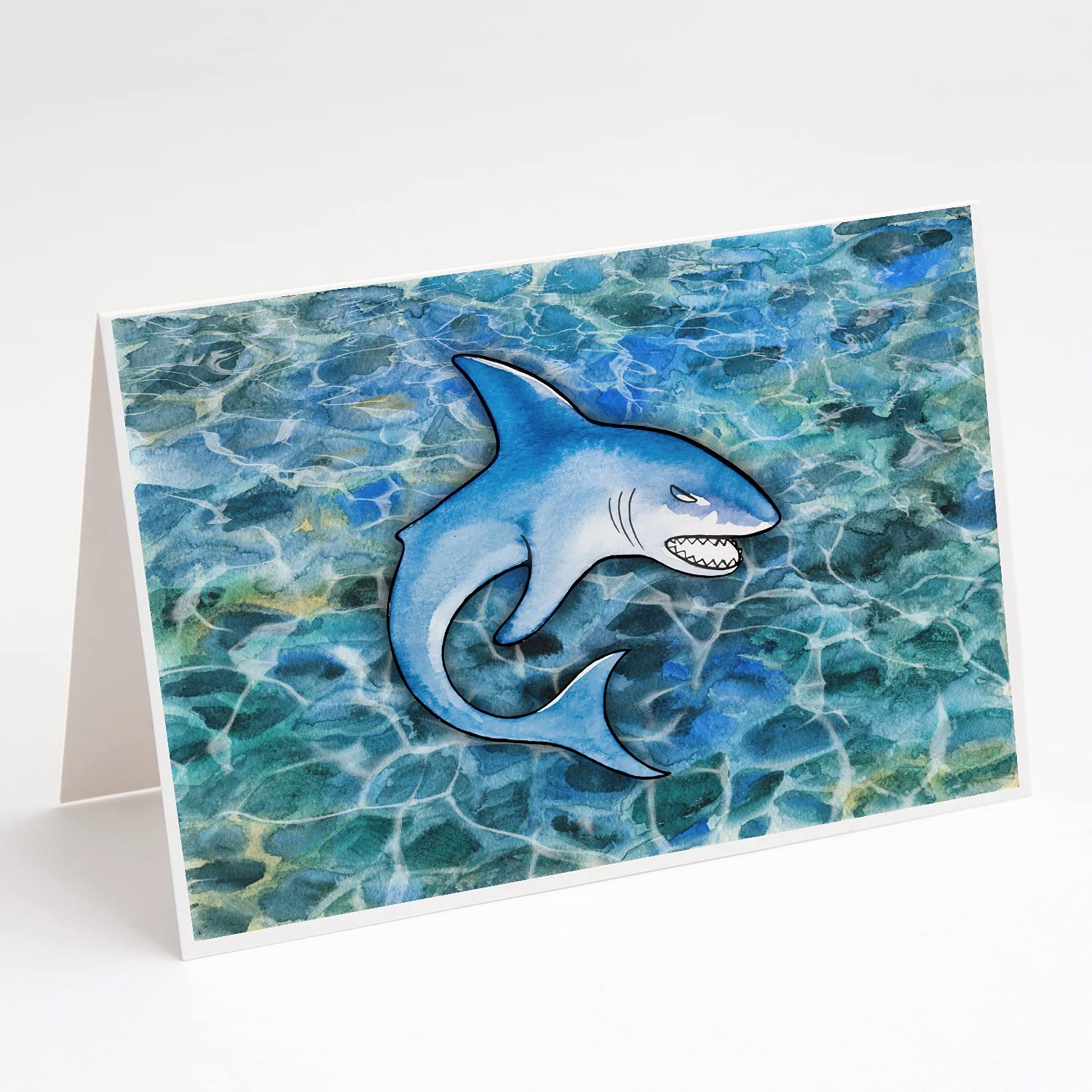 Shark Greeting Cards and Envelopes Set - Pack of 8 Blank A7 Note Cards (5x7 Inches) | Whimsical Marine Theme | Perfect for Birthdays, Thank You Notes & Special Occasions