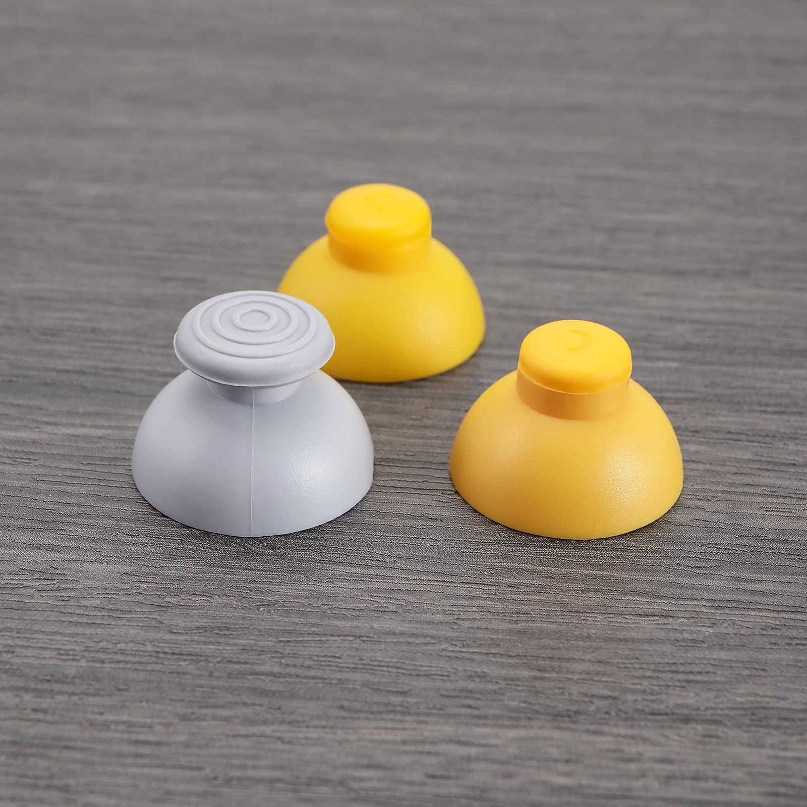 6Pcs Analog Joystick Caps Replacement for Nintendo Gamecube Controller - ABS Yellow & Grey Thumb Grip Covers - Compatible with Gamecube, Wii & Switch - Perfect for Gaming, Retro Play & Controller Repair