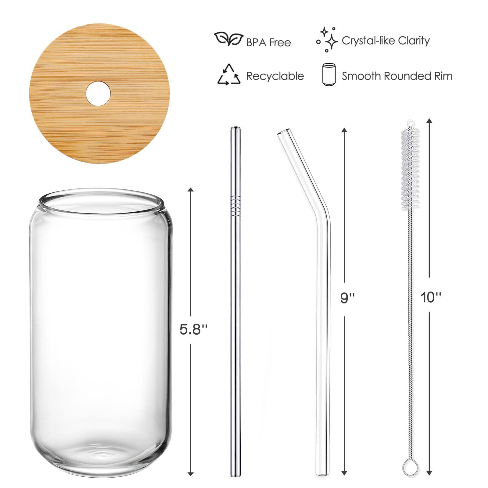 16oz Glass Coffee Cup with Bamboo Lid & Straw - Funny Breakup & Divorce Gift for Women, Get Well Present After Surgery - Perfect for Iced Coffee, Smoothies & Relaxing at Home