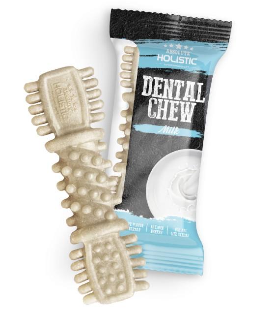 Absolute Holistic Dental Dog Chews - Milk Flavor | Natural Teeth Cleaning Treats for Dogs | Promotes Oral Health & Fresh Breath | Perfect for Puppies & Adult Dogs at Home or Travel