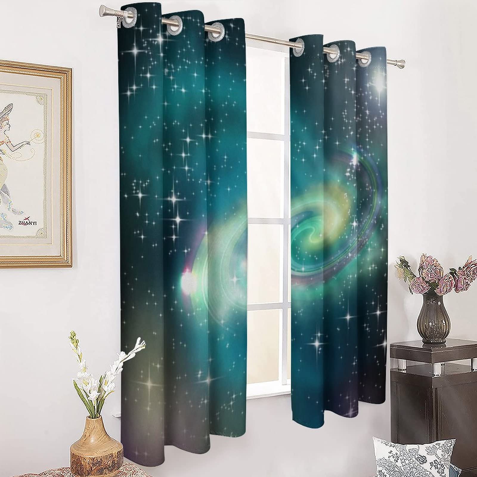 Blackout Curtains 27.5x39 Inch - Room Darkening Washable Grommet Panels for Bedroom & Living Room