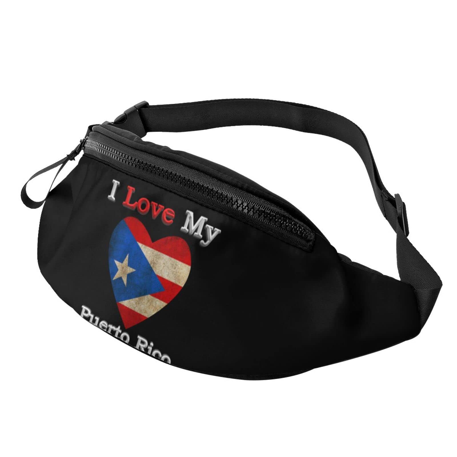 Puerto Rico Heart Flag Fanny Pack - Unisex Waist Bag for Men & Women - Casual, Sports & Exercise Accessory - Perfect for Travel, Running & Outdoor Activities