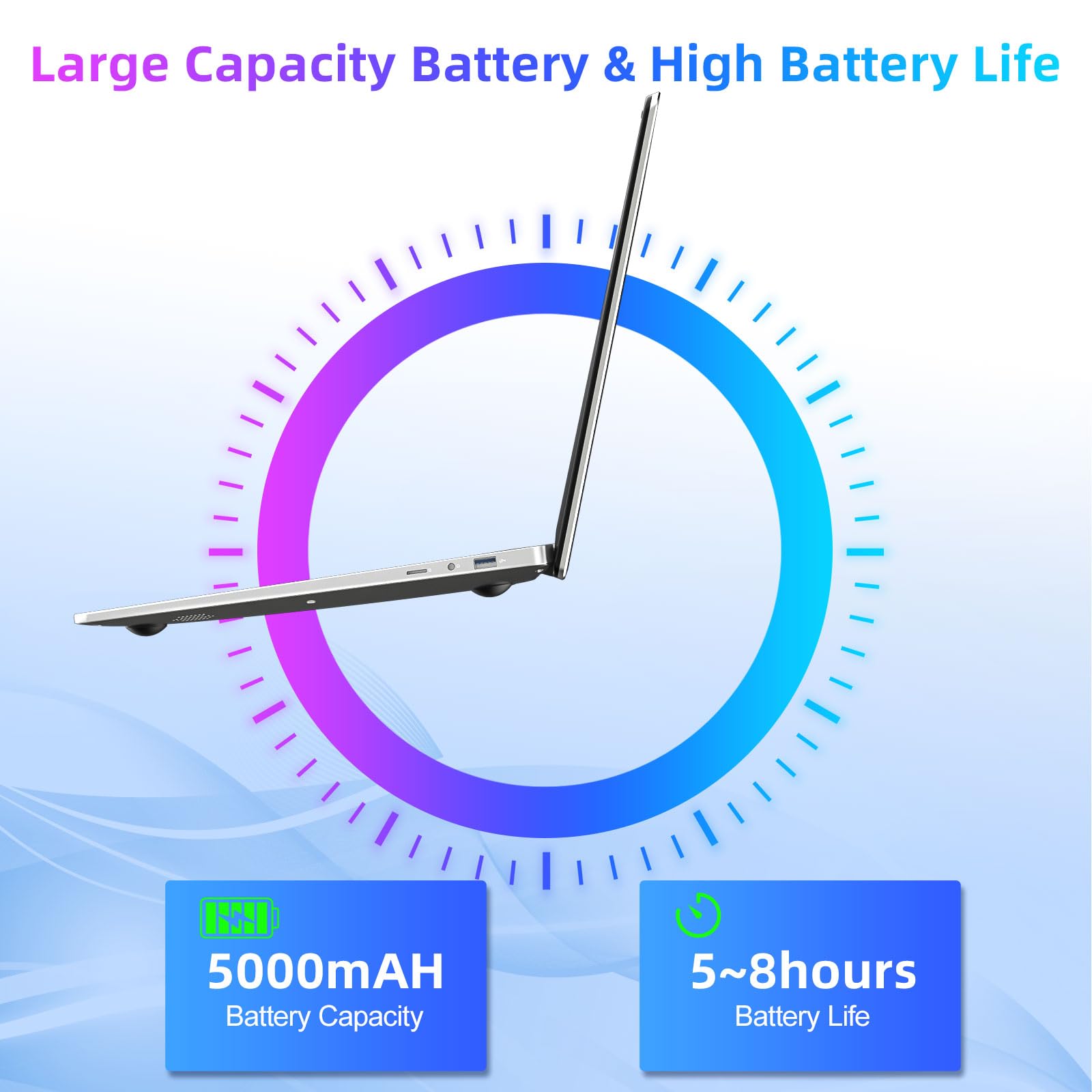 15.6 Inch Laptop with Intel Celeron J4105 Quad-Core CPU - 4GB RAM 128GB SSD, UHD Graphics 600, USB 3.2 Ports, Dual-Band WiFi, Bluetooth 4.2 - Perfect for Work, Study & Entertainment