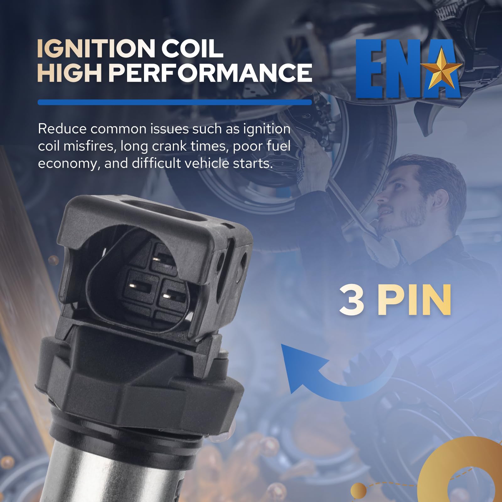 Set of 4 UF598 Ignition Coil Pack Compatible with Mini Cooper 2007-2013, Cooper Countryman 2011-2016, Cooper Paceman 2013-2016 - Replaces 12137575010 C1692 GN10328 - Perfect for Engine Performance & Smooth Driving