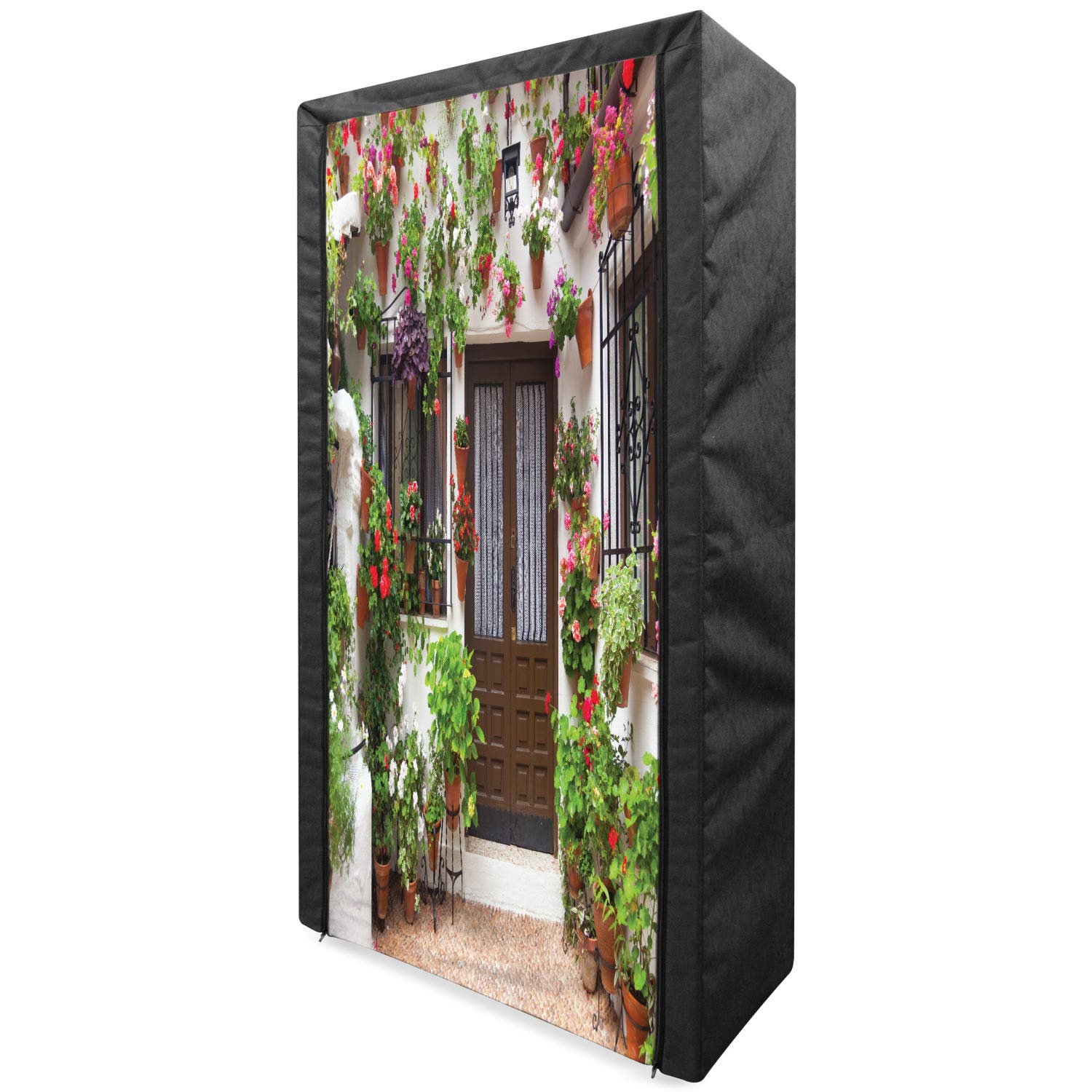 Ambesonne Portable Fabric Wardrobe with Floral Design - 33.5