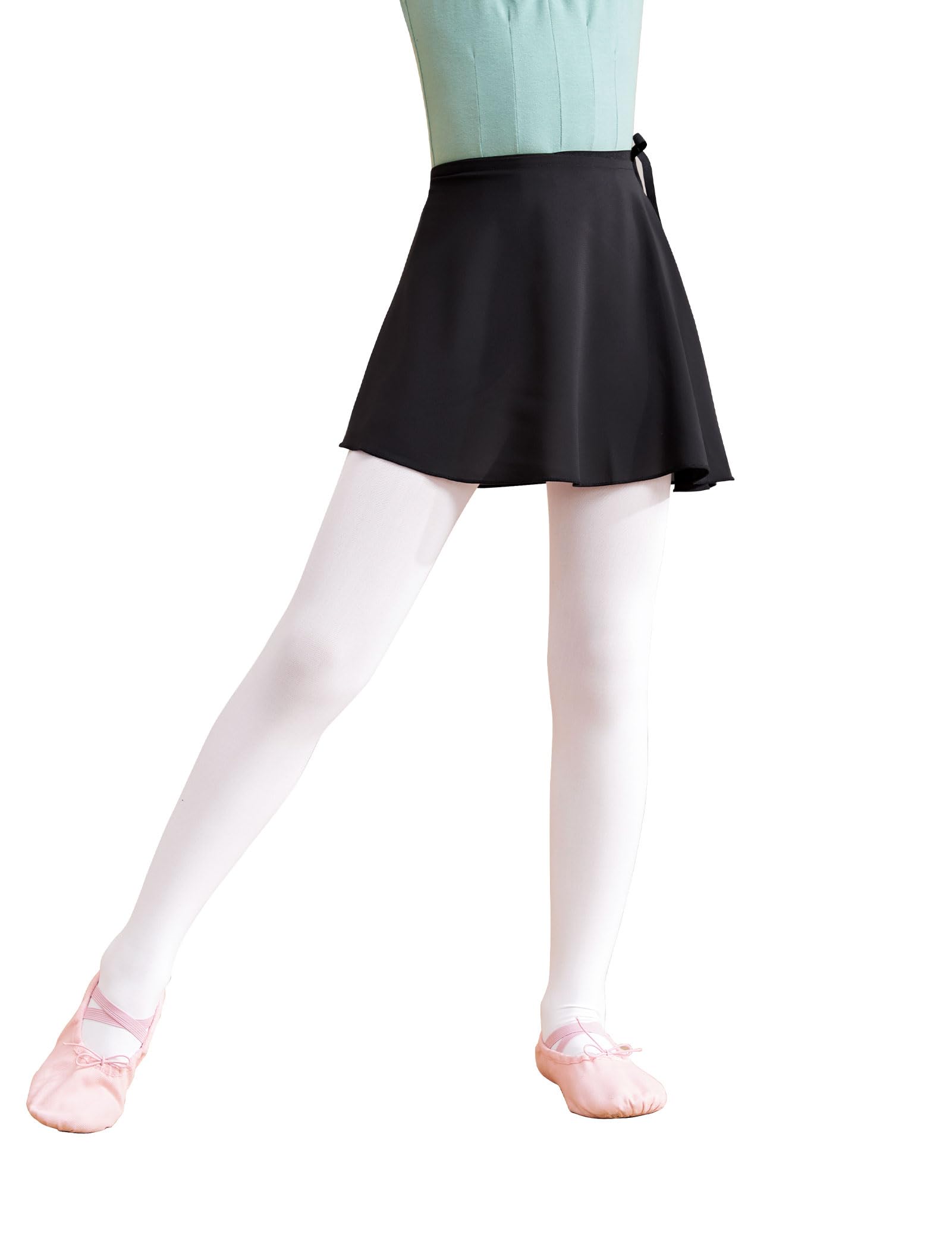 Girls Ballet Dance Skirts - Elastic Waist Pull-On & Wrap Skirt with Ties | Perfect for Ballet Class, Dance Recitals, and Playtime Outfits