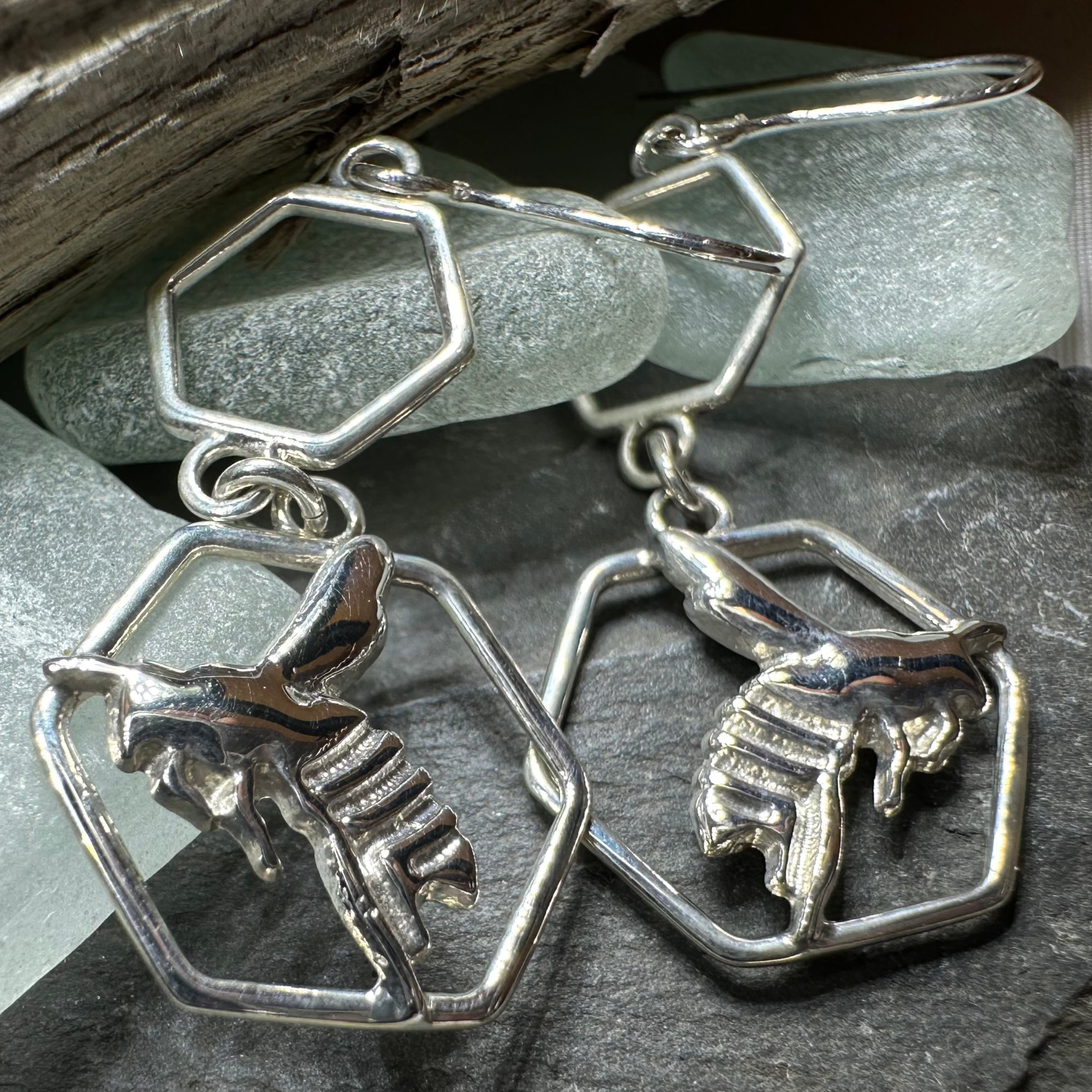 Honeycomb Bee Earrings for Women - Gold Plated Dainty Bee Jewelry - Perfect for Spring, Summer, Boho Style & Nature Lovers