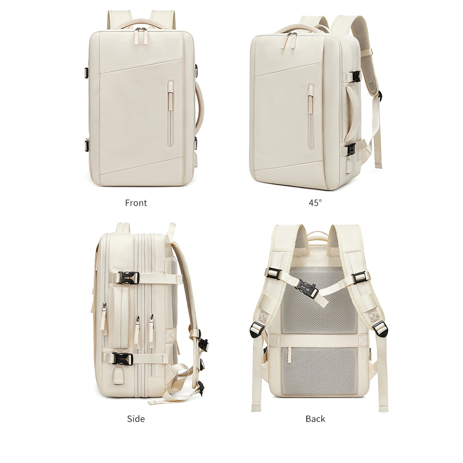 VBP100 - Large Travel Backpack with USB Charging Port, Waterproof Expandable Carry On Backpack for Weeklong Trips - Perfect for Business Travel, Hiking & Airplane Carry On Luggage
