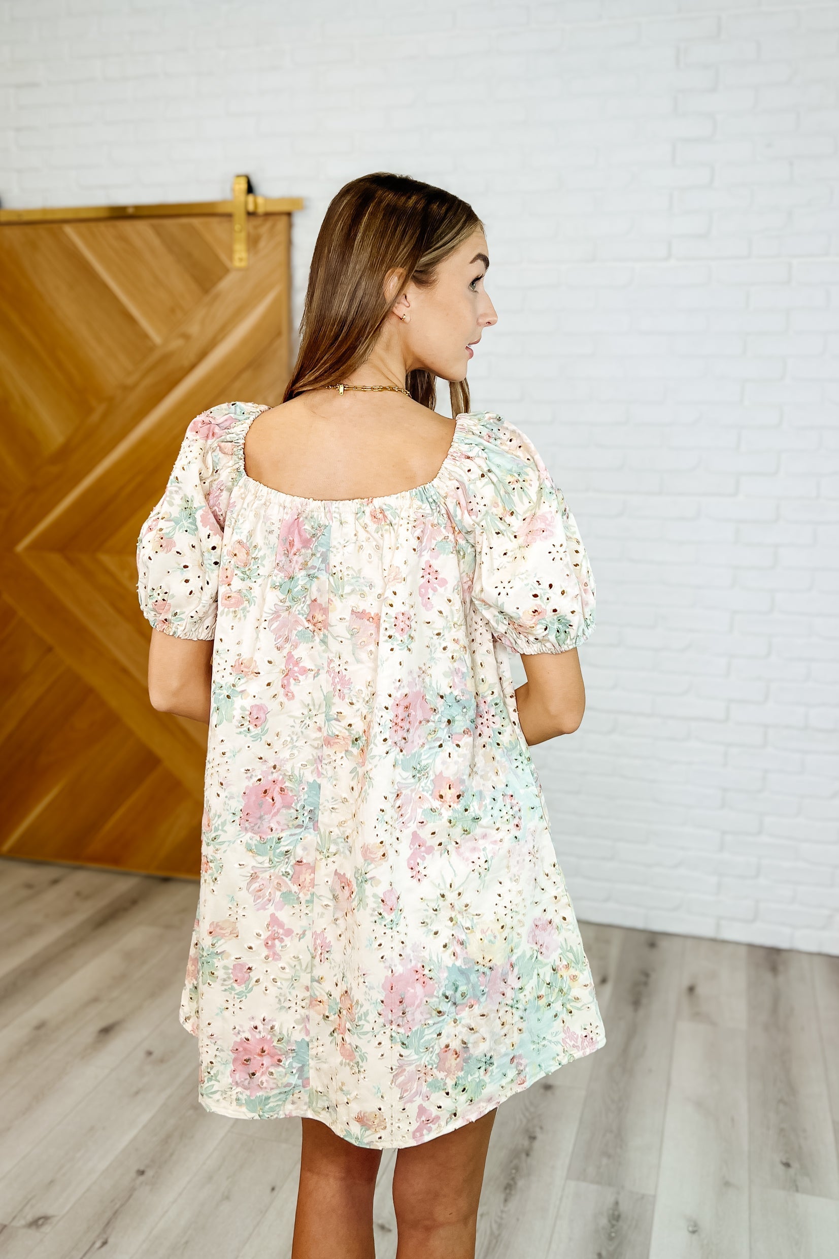 Bow Peep Eyelet Knit Dress - Floral Pink & Green Summer Dress for Women | Perfect for Beach Vacations, Garden Parties & Date Nights