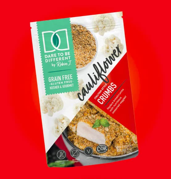 Keto Cauliflower Bread Crumbs - Gluten-Free, Low Carb, Sugar-Free, Paleo-Friendly Panko Substitute - Healthy Kosher Italian Style (6oz) | Perfect for Breading Chicken, Fish & Meatballs