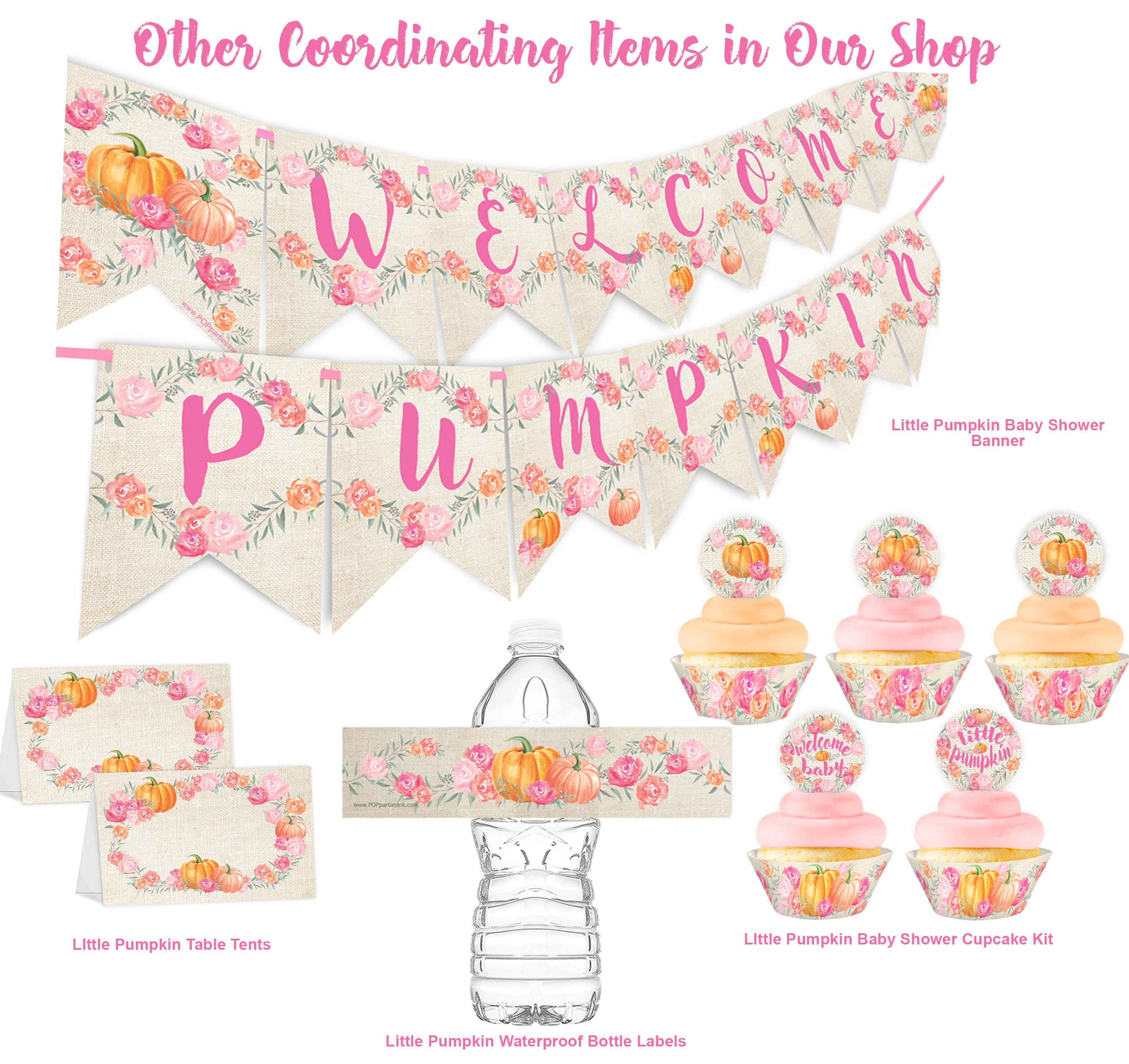 Little Pumpkin Cupcake Toppers & Wrappers Set - 24pcs Halloween & Fall Party Decorations - Perfect for Pumpkin Birthday, Baby Shower & Thanksgiving Dessert Decor