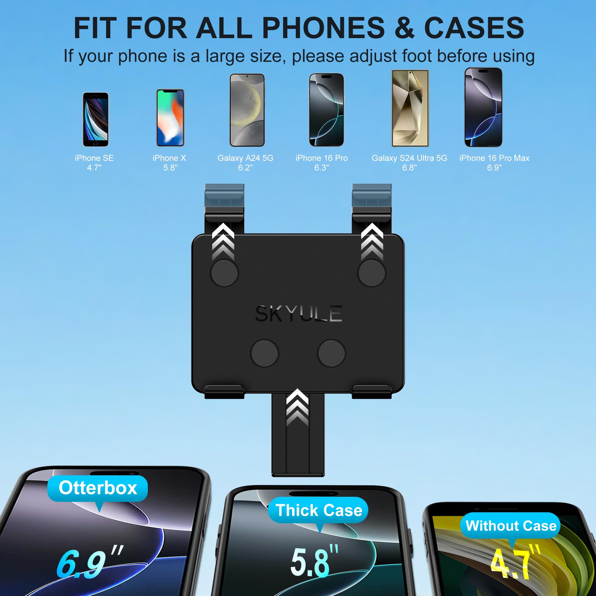 360° Rotating Car Phone Mount with 3M Adhesive - Universal Dashboard Phone Holder for iPhone, Samsung & All Smartphones | Multi-Angle Adjustable, Stable Grip | Perfect for Commuting, Road Trips & GPS Navigation