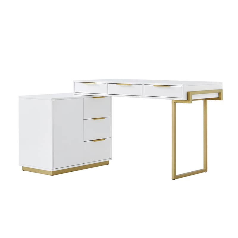 Helena Modern Writing Desk with Storage Drawers & Built-in Cable Management - Perfect for Home Office, Study Room & Small Spaces