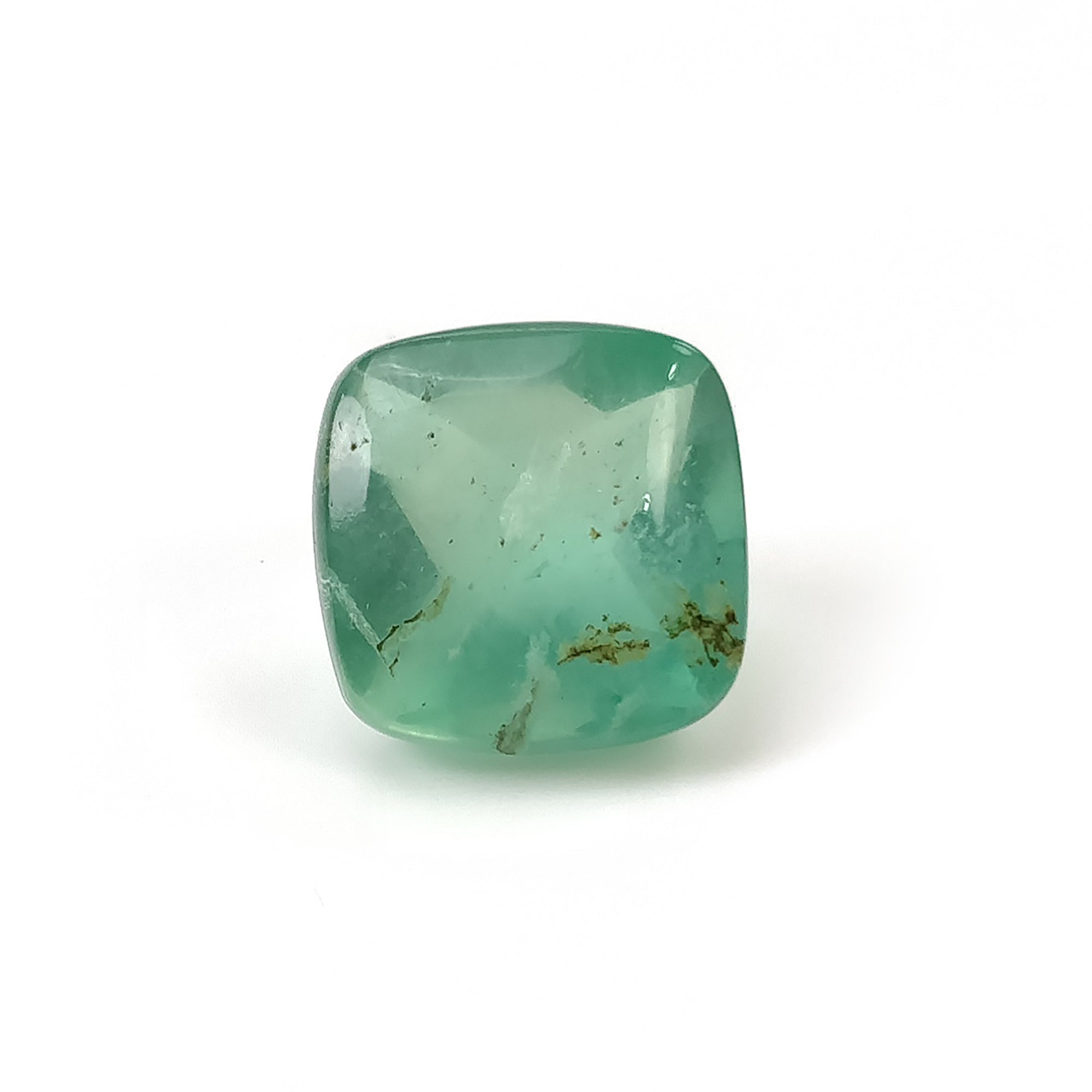 Natural Green Fluorite Gemstone - 19.95cts Untreated Checker Cut Faceted Sugarloaf (15mm) for Jewelry Making, Crystal Healing & Collection - High Quality Fluorite Crystal for Necklaces, Rings & Energy Work