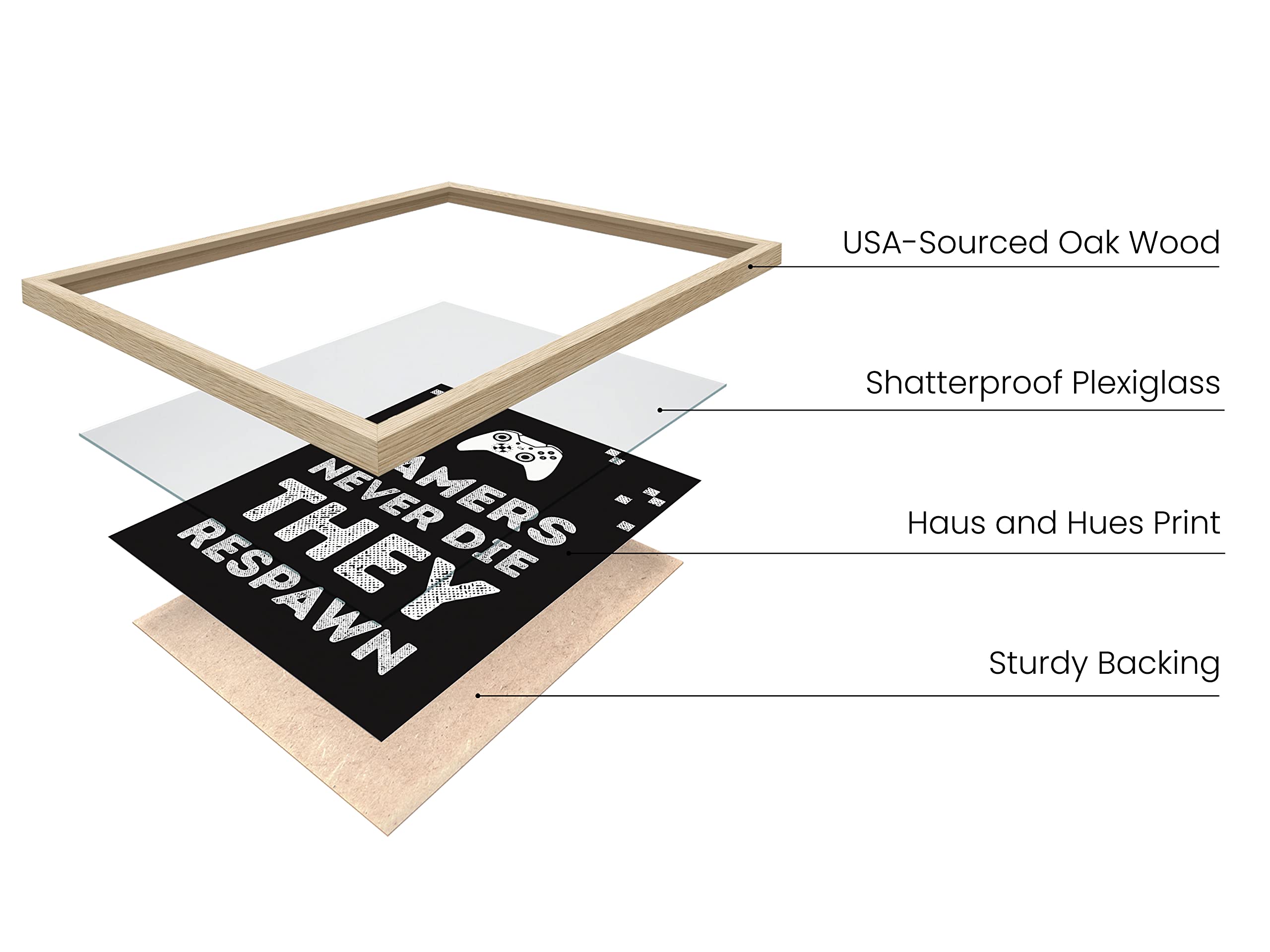 HAUS AND HUES Gaming Posters for Gamer Room Decor - Xbox Game Posters, Video Game Wall Art & Gamer Wall Decor (Beige Frame, 8x10) - Perfect for Gaming Rooms, Man Caves & Esports Themed Spaces