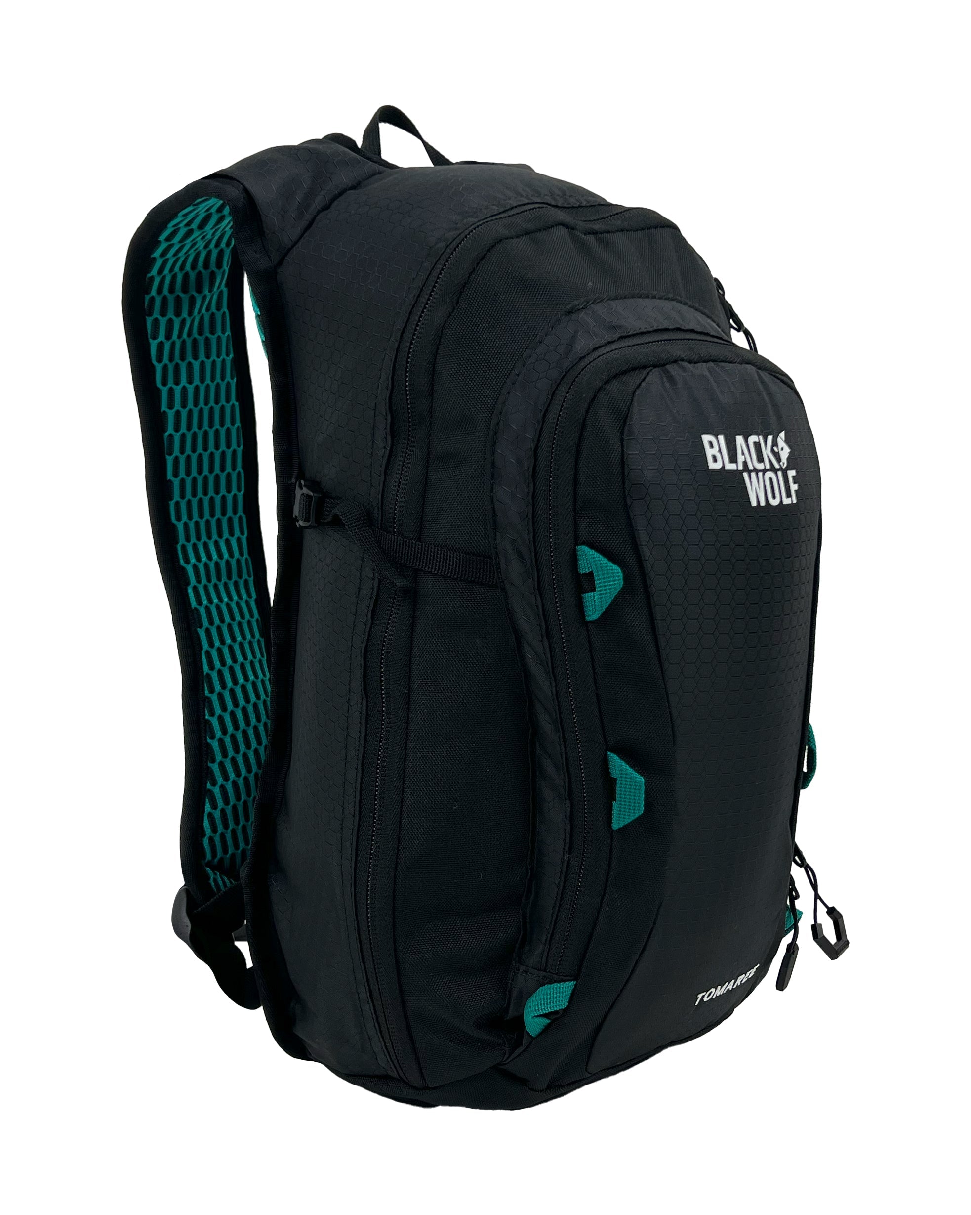 Black Wolf Tomaree 12L Backpack - Lightweight Hiking Daypack for Men & Women, Water-Resistant Outdoor Backpack for Travel, Camping, and Daily Commute - Jet Black