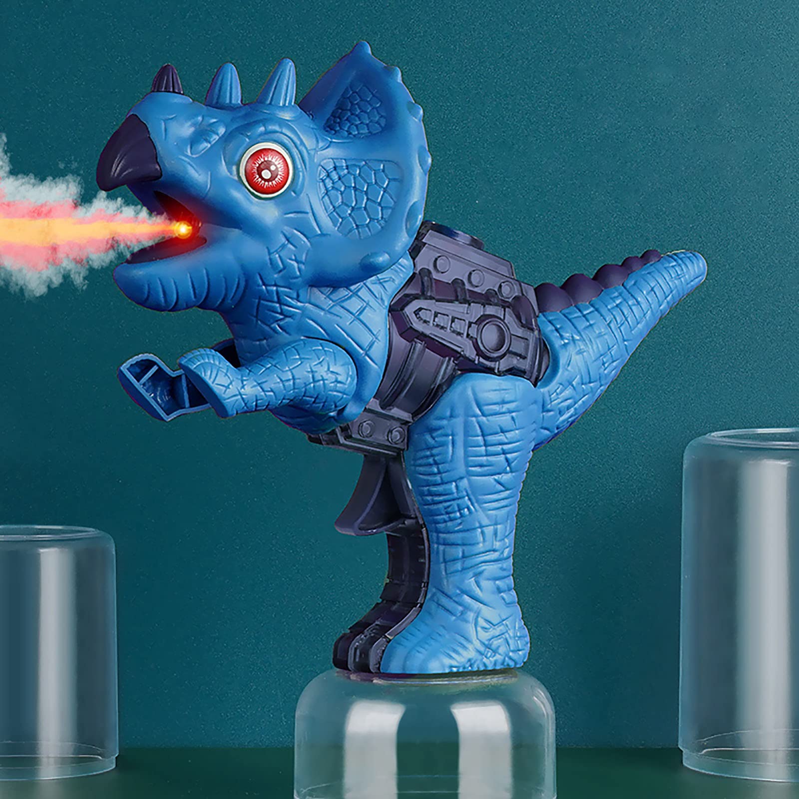 GKZJ Electronic Dinosaur Toy with LED Lights & Spray Mist Function - Interactive Dinosaur Toys for Kids, Boys & Girls Ages 3-6 | Perfect for Birthday Gifts, Indoor Play & Educational STEM Learning (Blue)