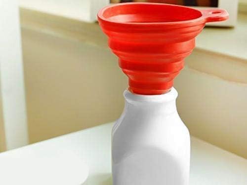 Collapsible Silicone Funnel for Water Bottles - Foldable Liquid & Powder Transfer Hopper (Multicolor, 1 Pack) - Perfect for Kitchen, Camping, and DIY Projects