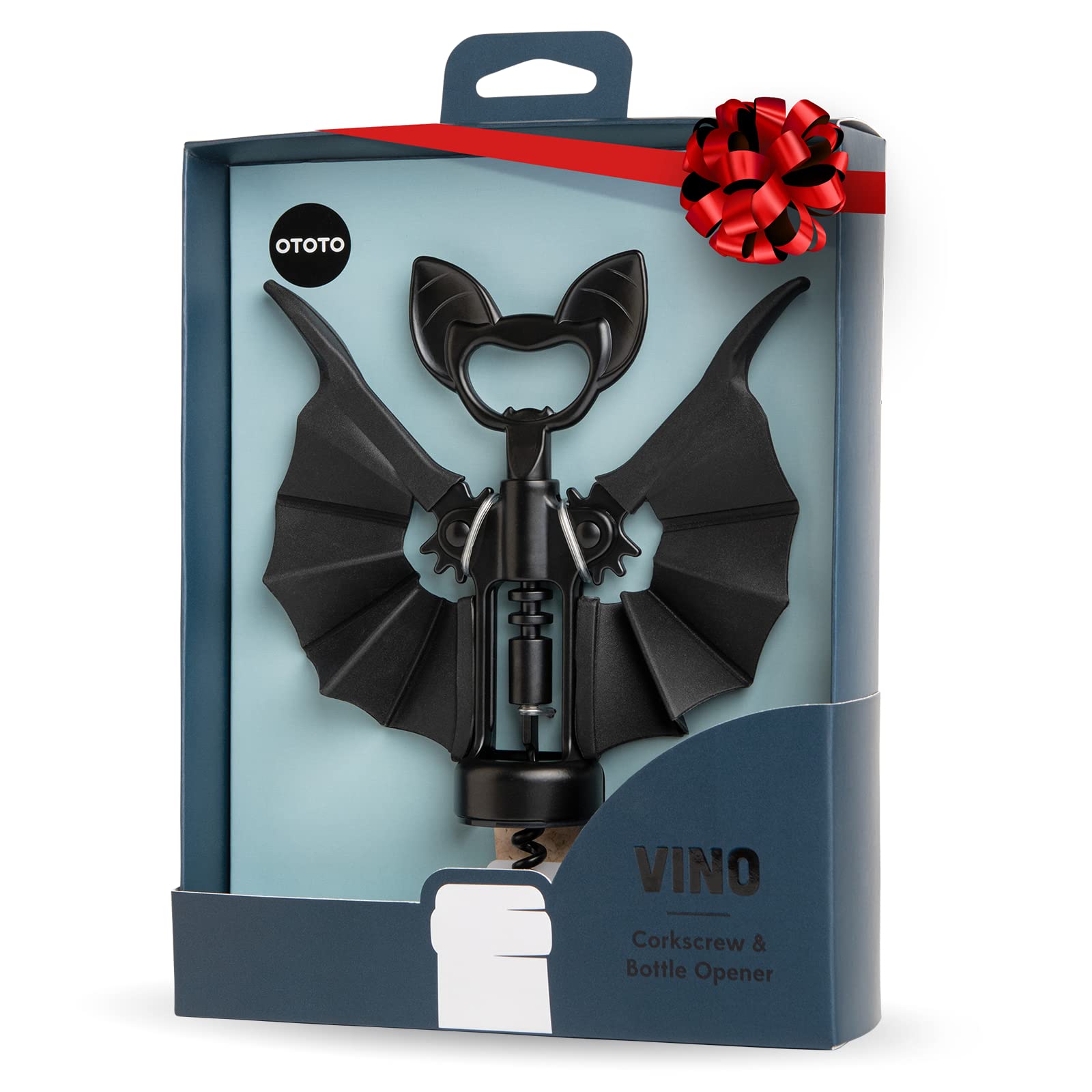 OTOTO 2-in-1 Wine & Beer Opener - Gothic Halloween Wine Accessories Set, Spooky Corkscrew Bottle Opener for Wine Lovers - Perfect Halloween Gifts, Cool Kitchen Gadgets & Wine Gifts (Vino) - Ideal for Halloween Parties, Wine Tastings & Gothic Home Decor