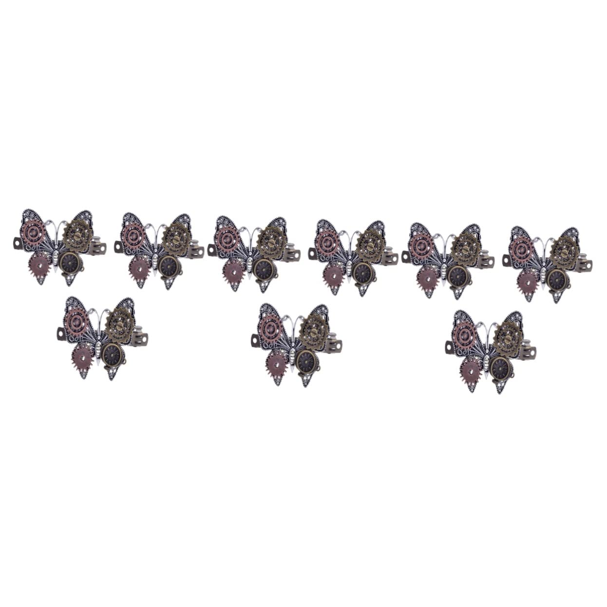 FRCOLOR 9-Piece Steampunk Hair Clips for Women - Vintage Gear Barrettes, Spring Hairpins & Ponytail Accessories - Perfect for Cosplay, Gothic Fashion & Everyday Wear