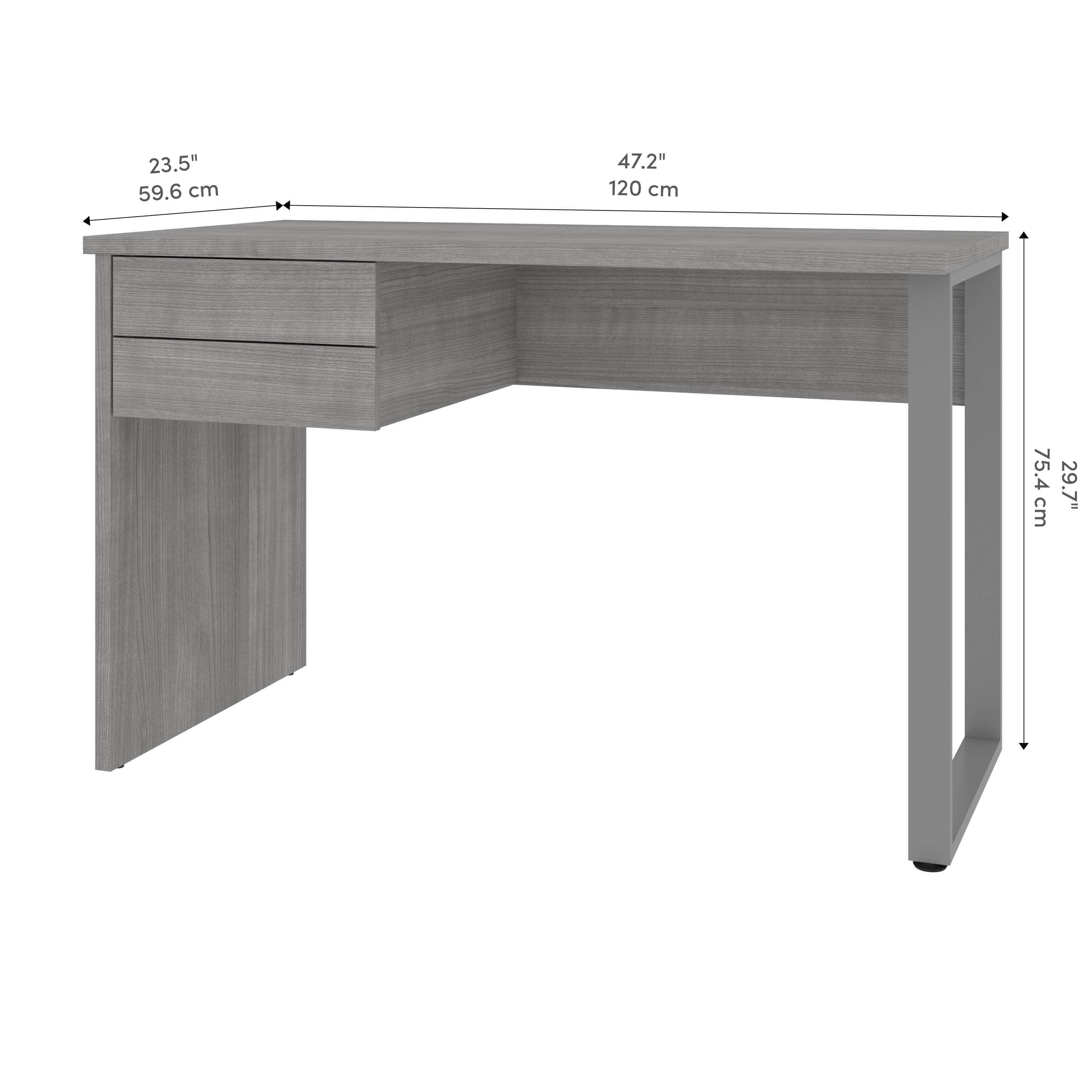 Solay 48W Reversible Small Table Desk with U-Shaped Metal Legs - 2 Color Options | Compact Study Desk for Dorm, Office & Small Spaces