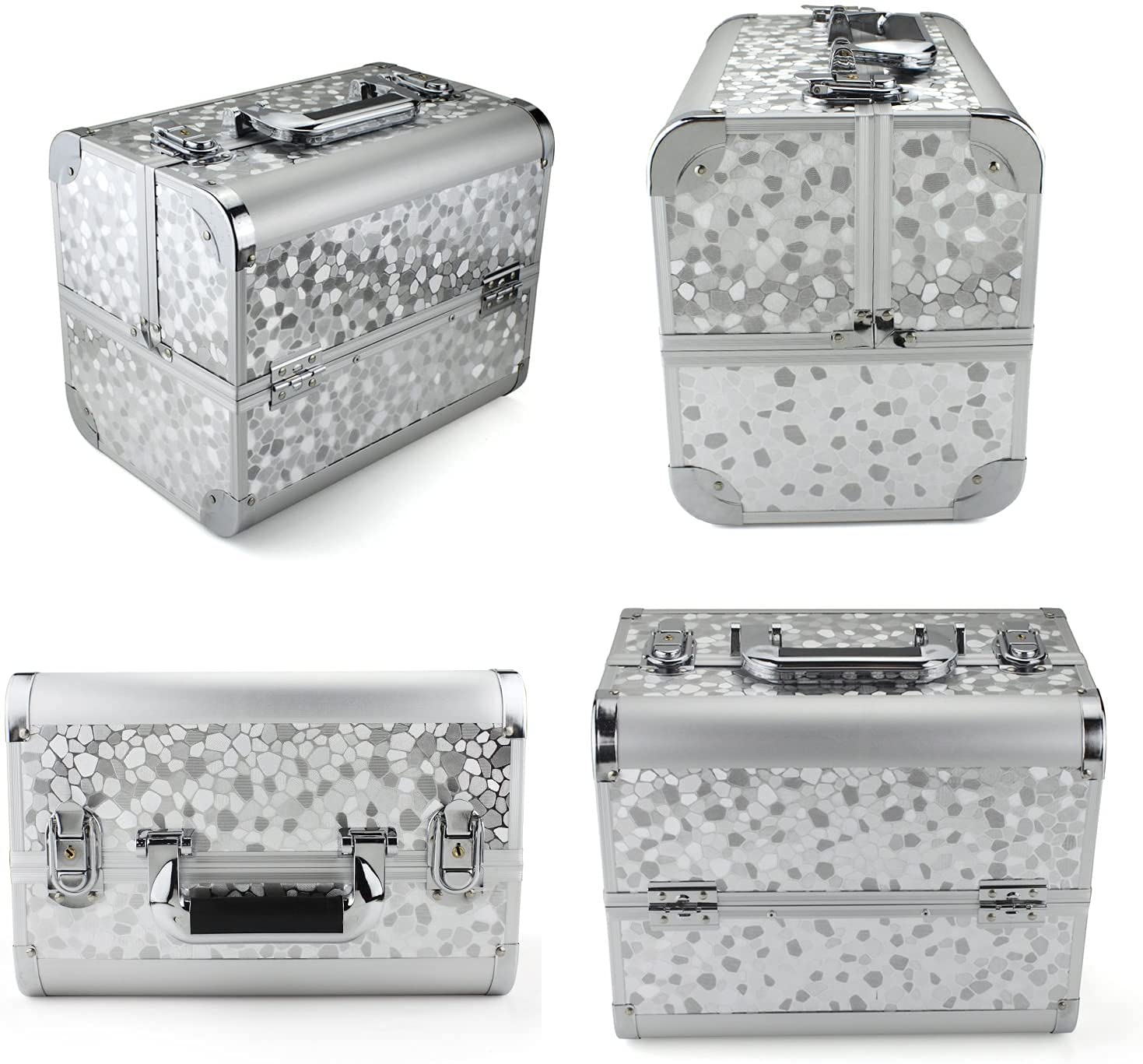 Welocity Professional Vanity Box - Makeup Jewelry Nail Polish Organizer Storage Case with Mirror | Beauty Accessories Travel Case for Home & Salon Use