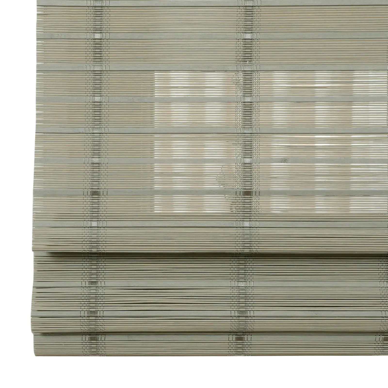 Sybil Bamboo Roman Shade in Green Haze - Natural Eco-Friendly Window Treatment for Living Room & Bedroom