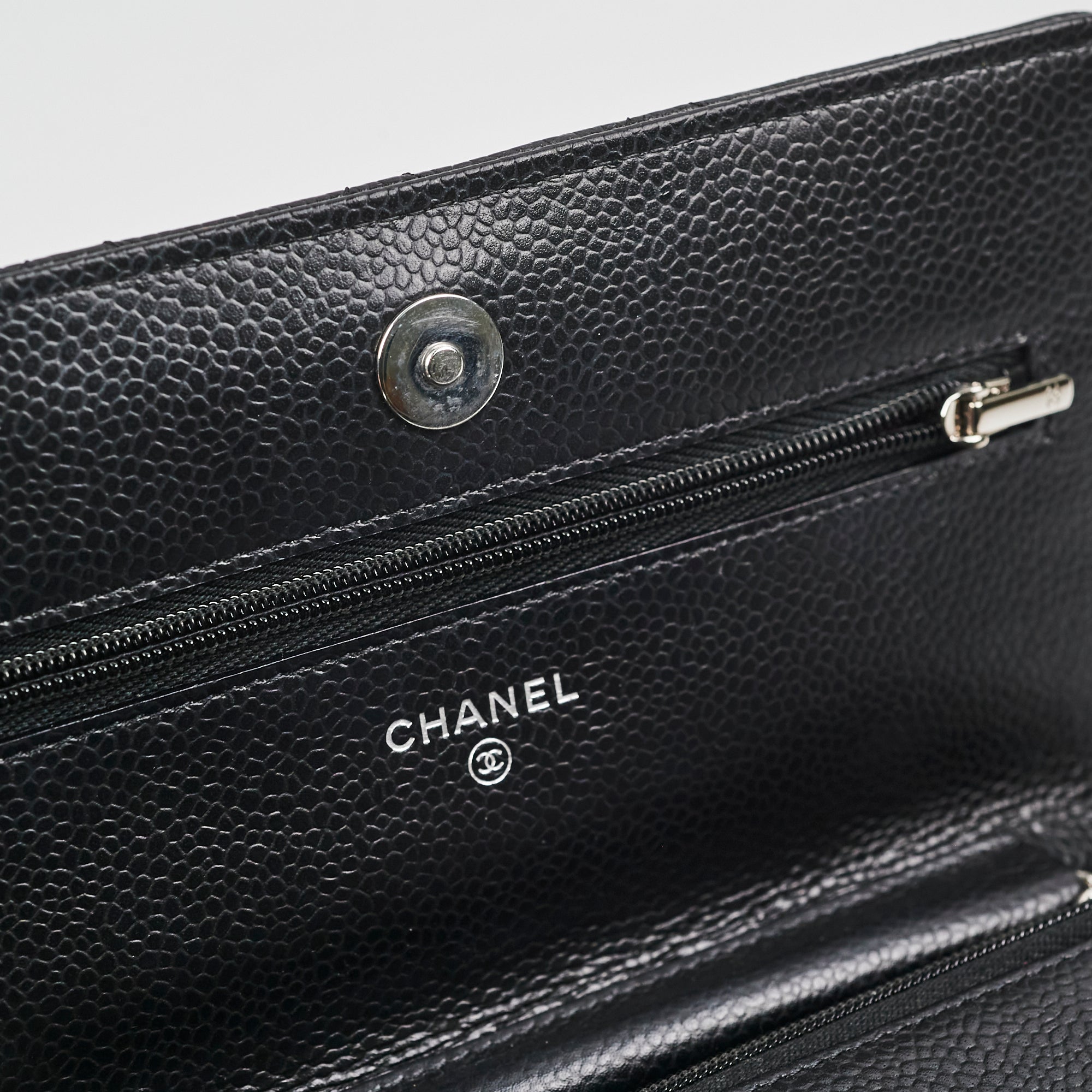 Chanel Caviar Leather Wallet on Chain WOC Crossbody Bag Black with Microchip - Perfect for Everyday Use, Parties & Special Occasions