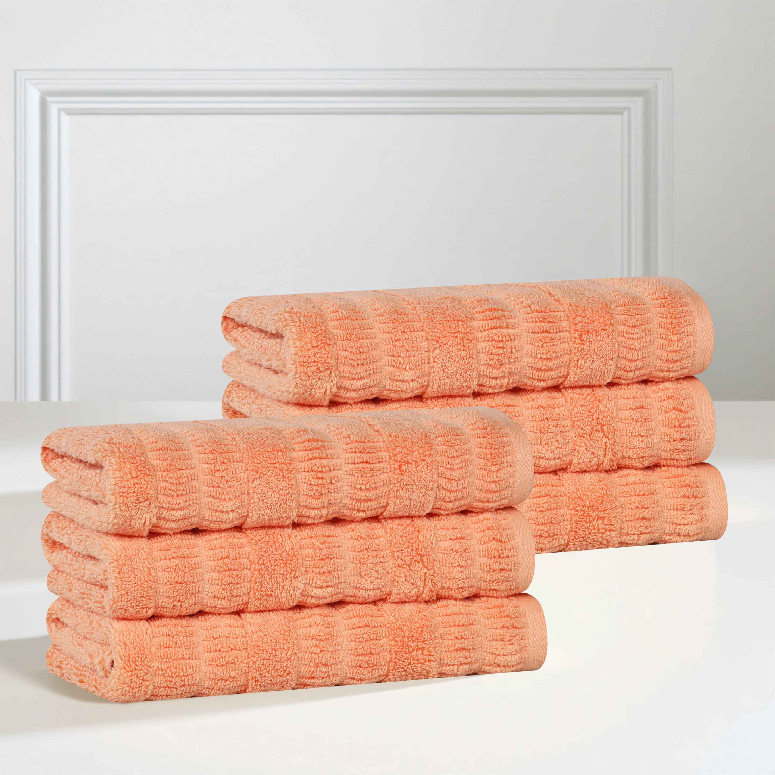 Premium Mika Smart Twist Cotton Solid Hand Towels - Set of 6, Soft & Absorbent Bathroom & Kitchen Towels for Home, Gym, Spa, and Travel Use