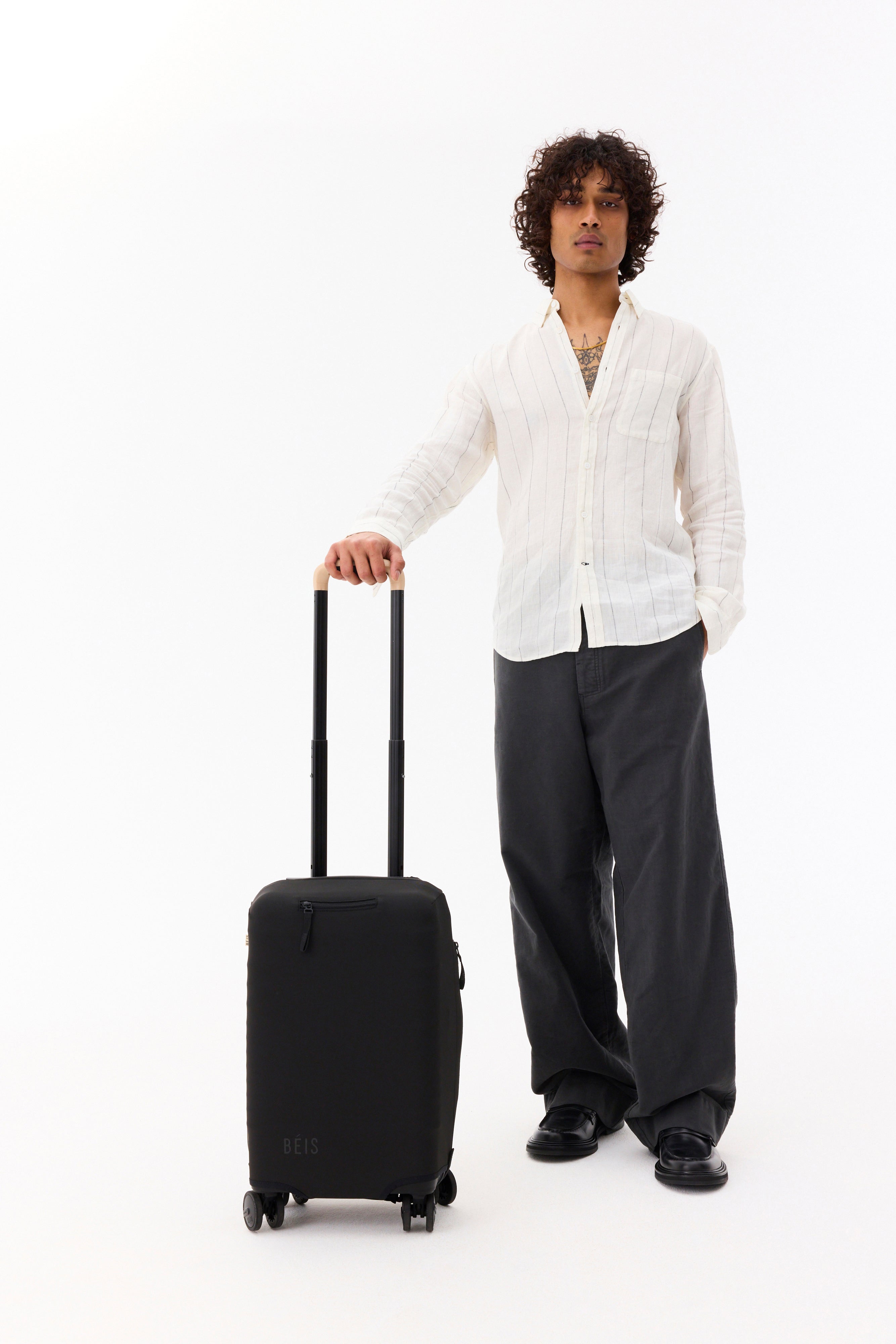 Black Small Carry On Luggage Cover - Waterproof & Durable Travel Suitcase Protector for Airplane, Train & Business Trips