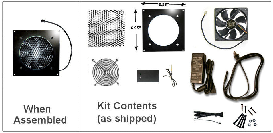 Coolerguys PRO Metal Series Single 120mm PC Case Cooling Fan Kit - Cabcool1201 M - High Performance Computer Cooling System for Gaming Rigs & Workstations