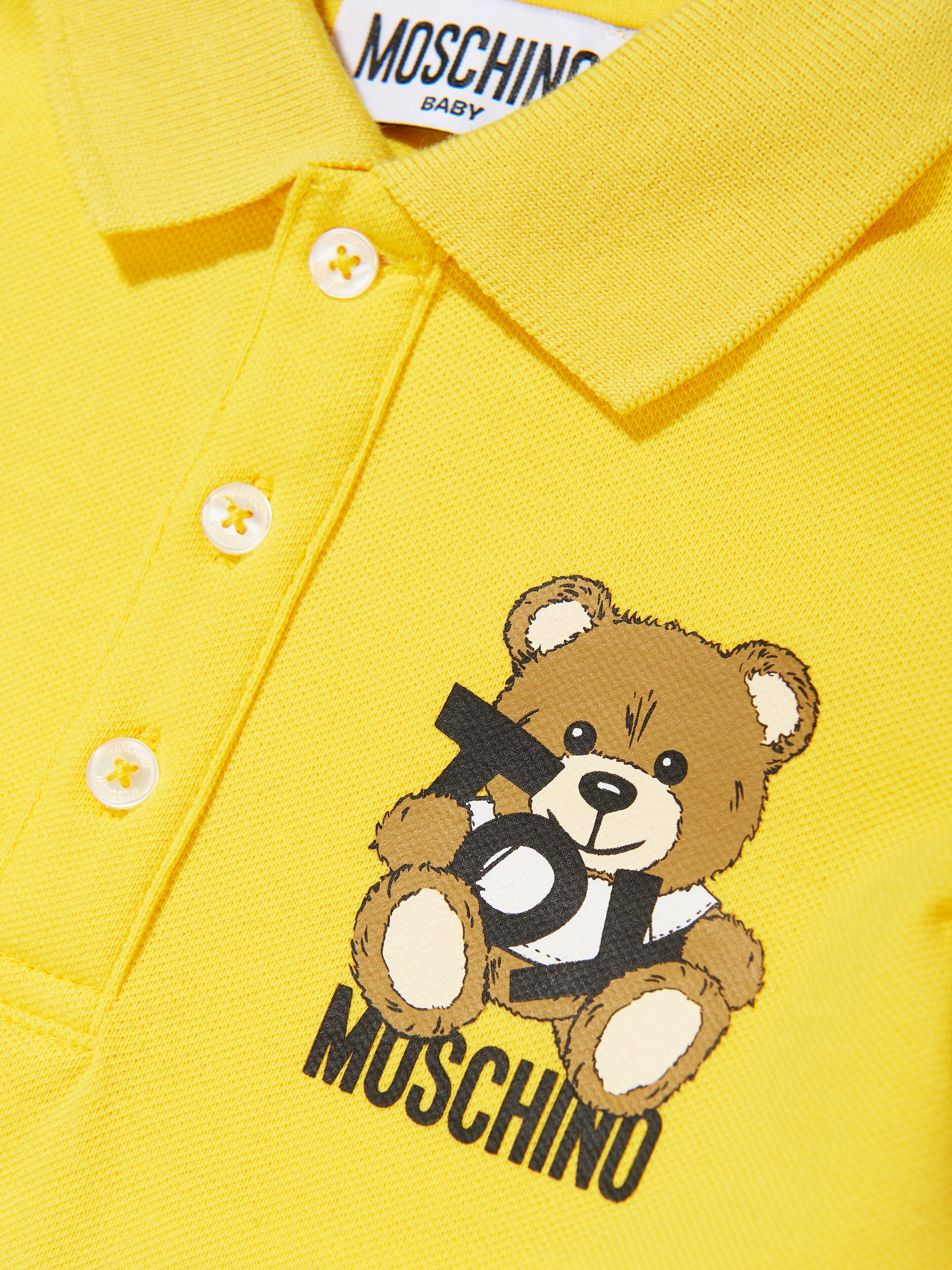 Adorable Baby Boys Teddy Bear Polo Shirt - Soft Yellow Cotton Top for Toddlers | Perfect for Playdates, Family Outings & Photo Shoots