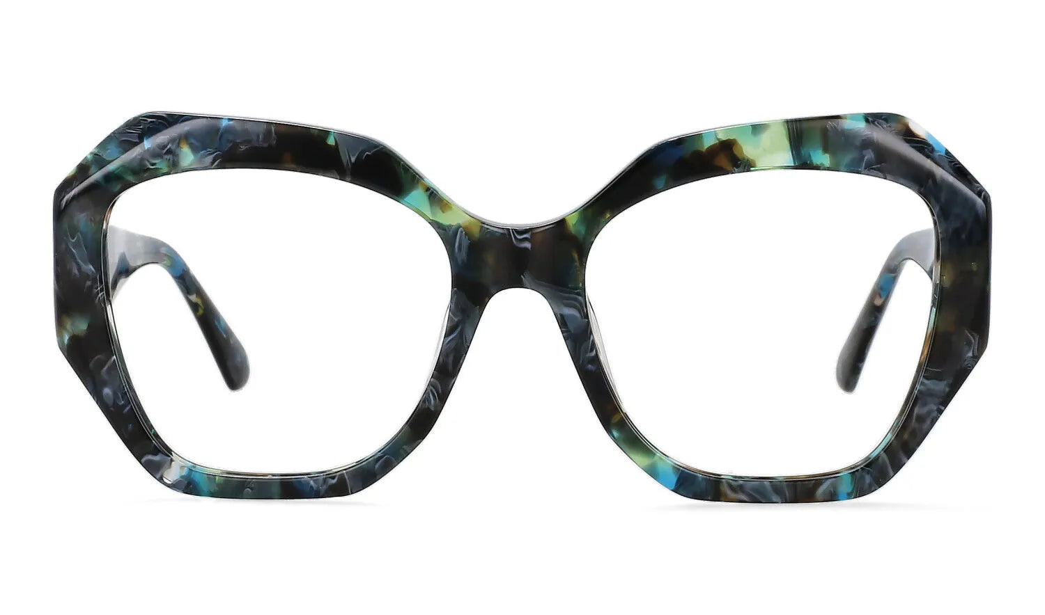 CCspace Women's Full Rim Oversized Square Acetate Reading Glasses +1.0 to +4.0 - Fashionable Blue Light Blocking Readers for Work, Reading & Computer Use