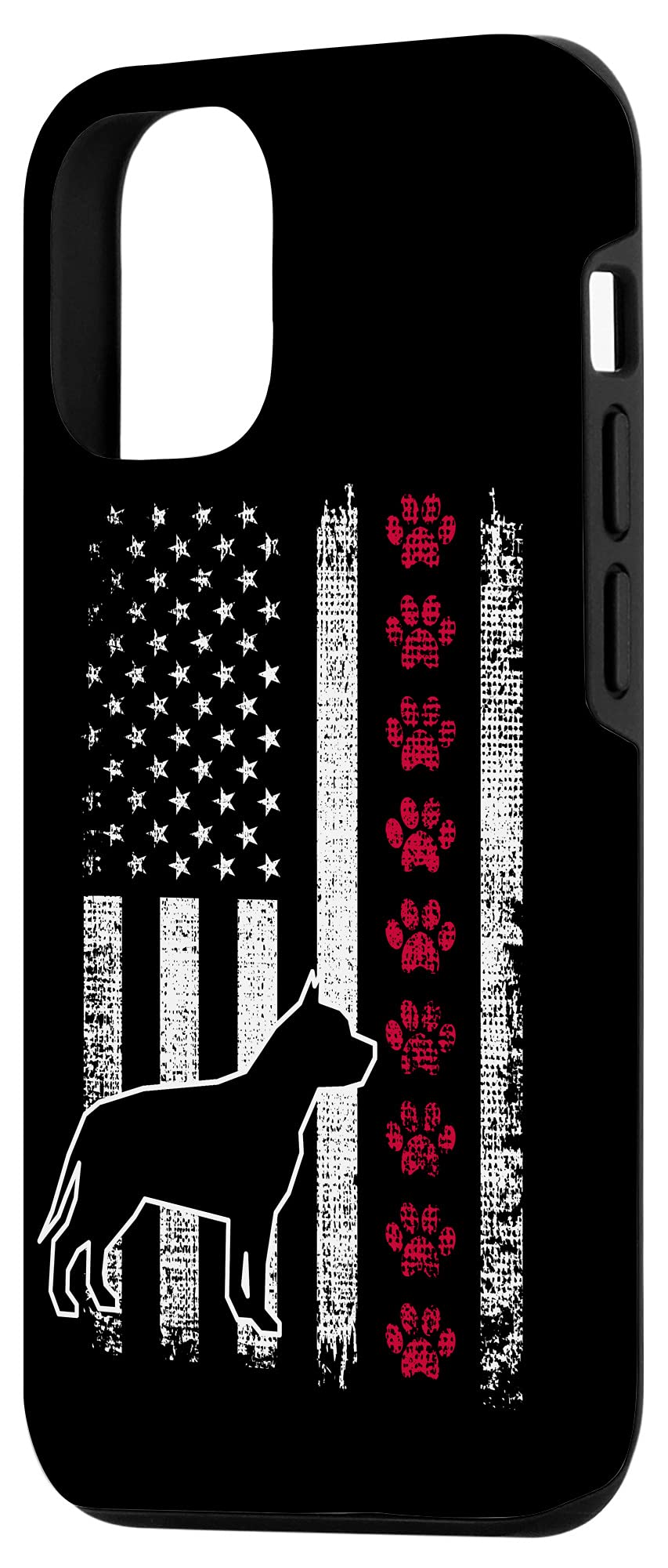 iPhone 12/12 Pro Case - Patriotic American Flag with Pit Bull Design, Vintage Retro Style for 4th of July | Perfect for Independence Day Celebrations, Dog Lovers & Patriotic Events