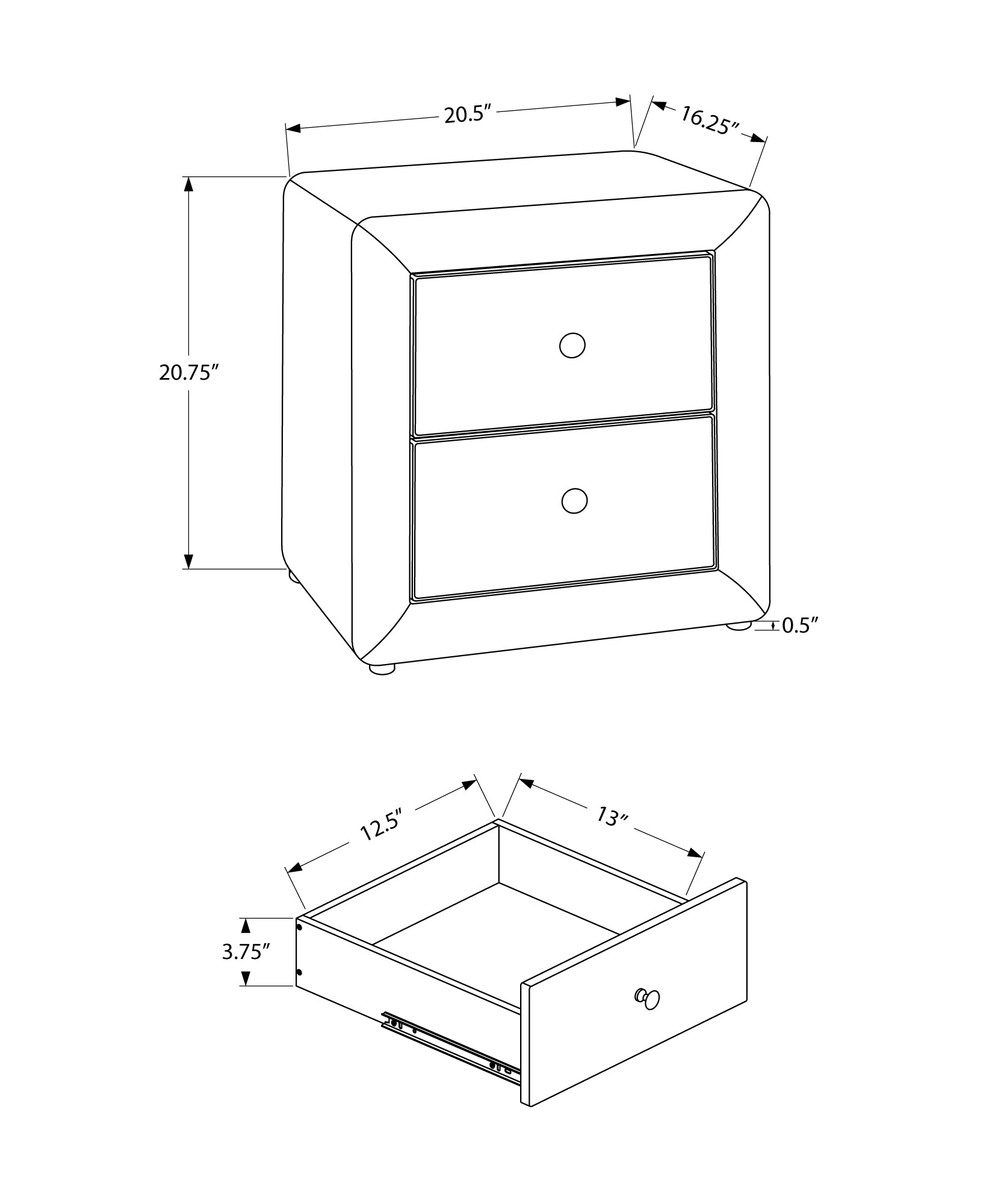 21H Light Grey Velvet Nightstand - Modern Bedroom Side Table with Drawer for Storage, Perfect for Small Spaces, Apartments & Guest Rooms