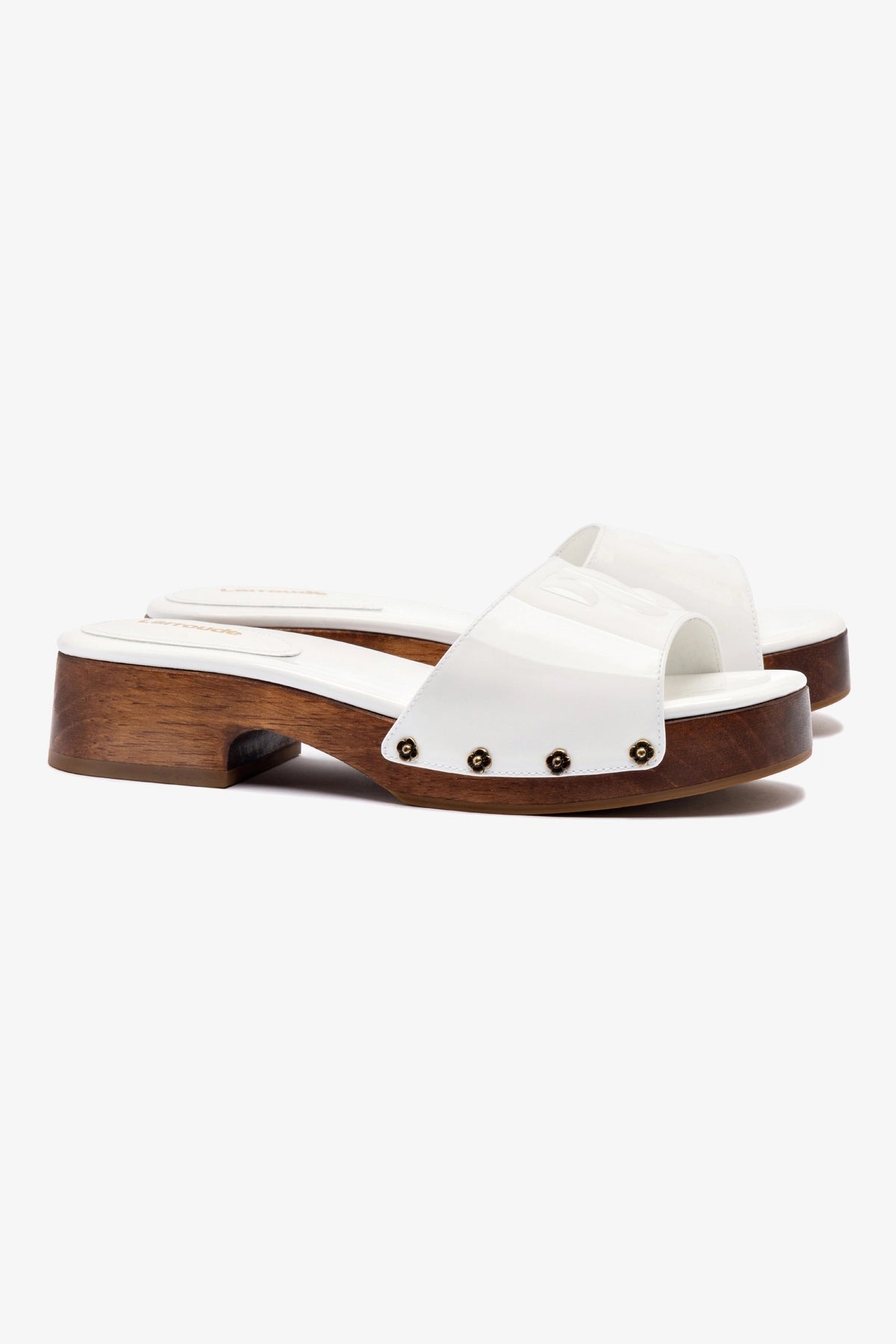 Zuzi Women's Mule Shoes in White Patent Leather - Comfortable Slip-On Loafers for Office, Casual Wear & Daily Walking