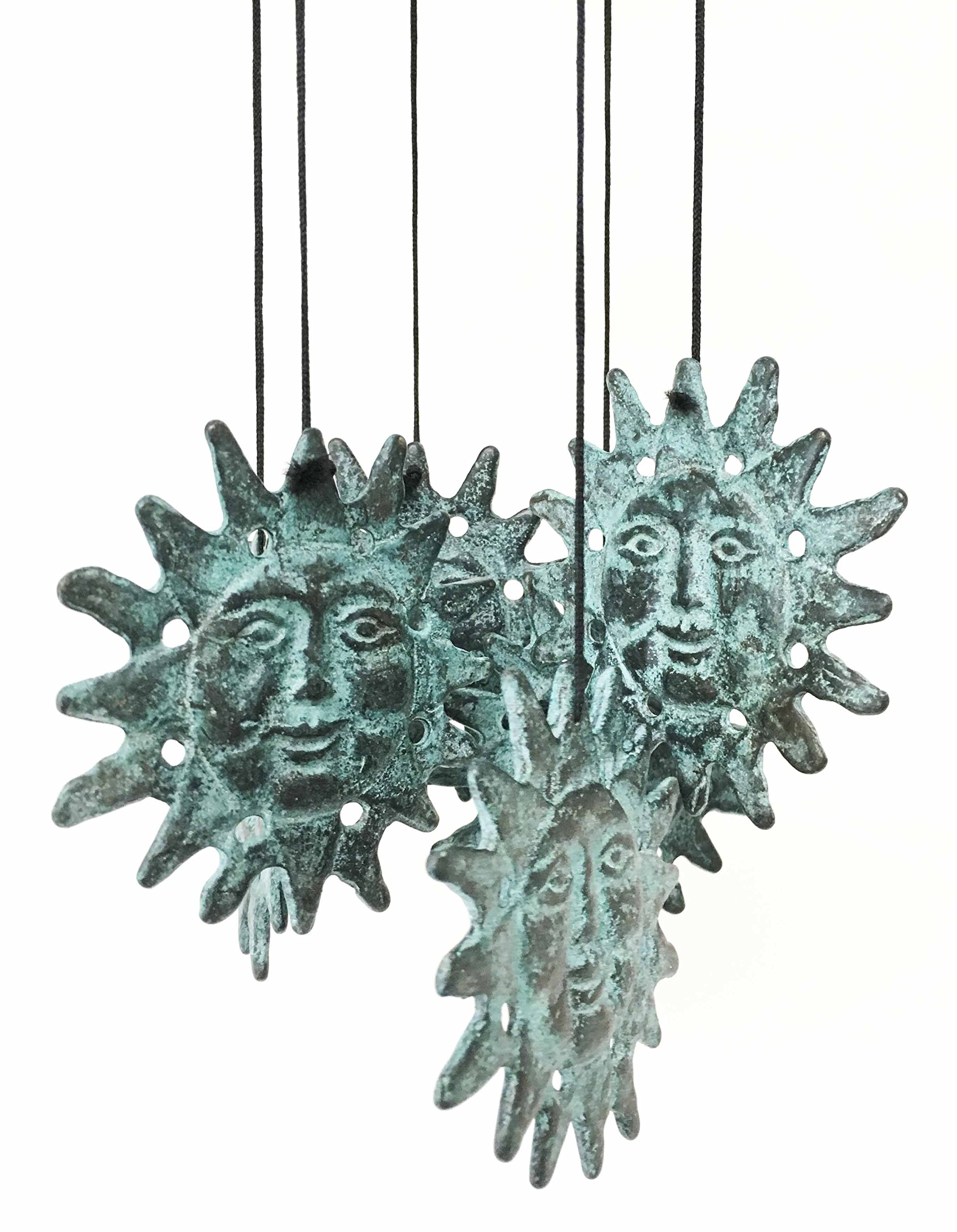 Solar Sun Brass Wind Chime - Relaxing Garden Decor for Patio & Outdoor