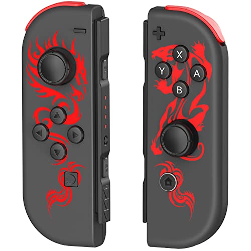 PPKKAI Wireless Controller for Nintendo Switch, Switch Lite & OLED - Red Dragon Gamepad with Dual Vibration, Wake-up Function | Perfect for Multiplayer Gaming, Travel & Long Play Sessions