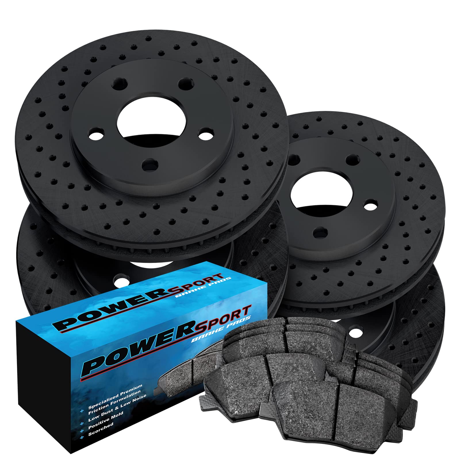 High-Performance Ceramic Brake Pads & Rotors Kit for 2013-2018 Acura RDX - Front & Rear Brake System Upgrade - Durable & Quiet Braking for Daily Commute & Sport Driving